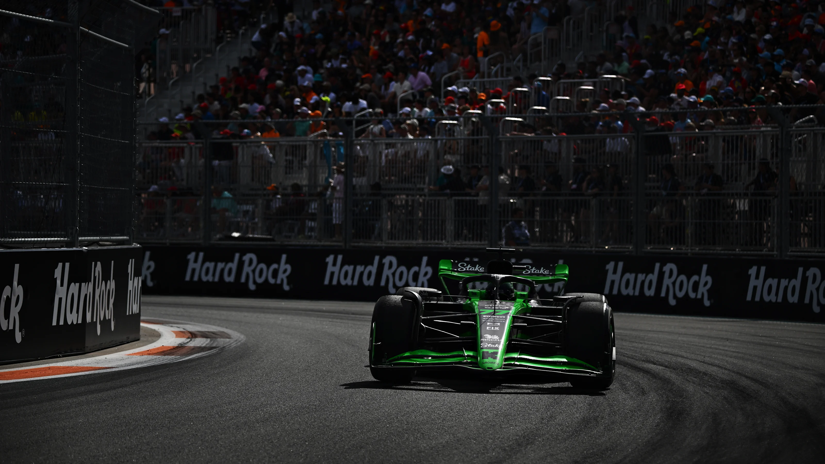 MIAMI, FLORIDA - MAY 05: Valtteri Bottas of Finland driving the (77) Kick Sauber C44 Ferrari on