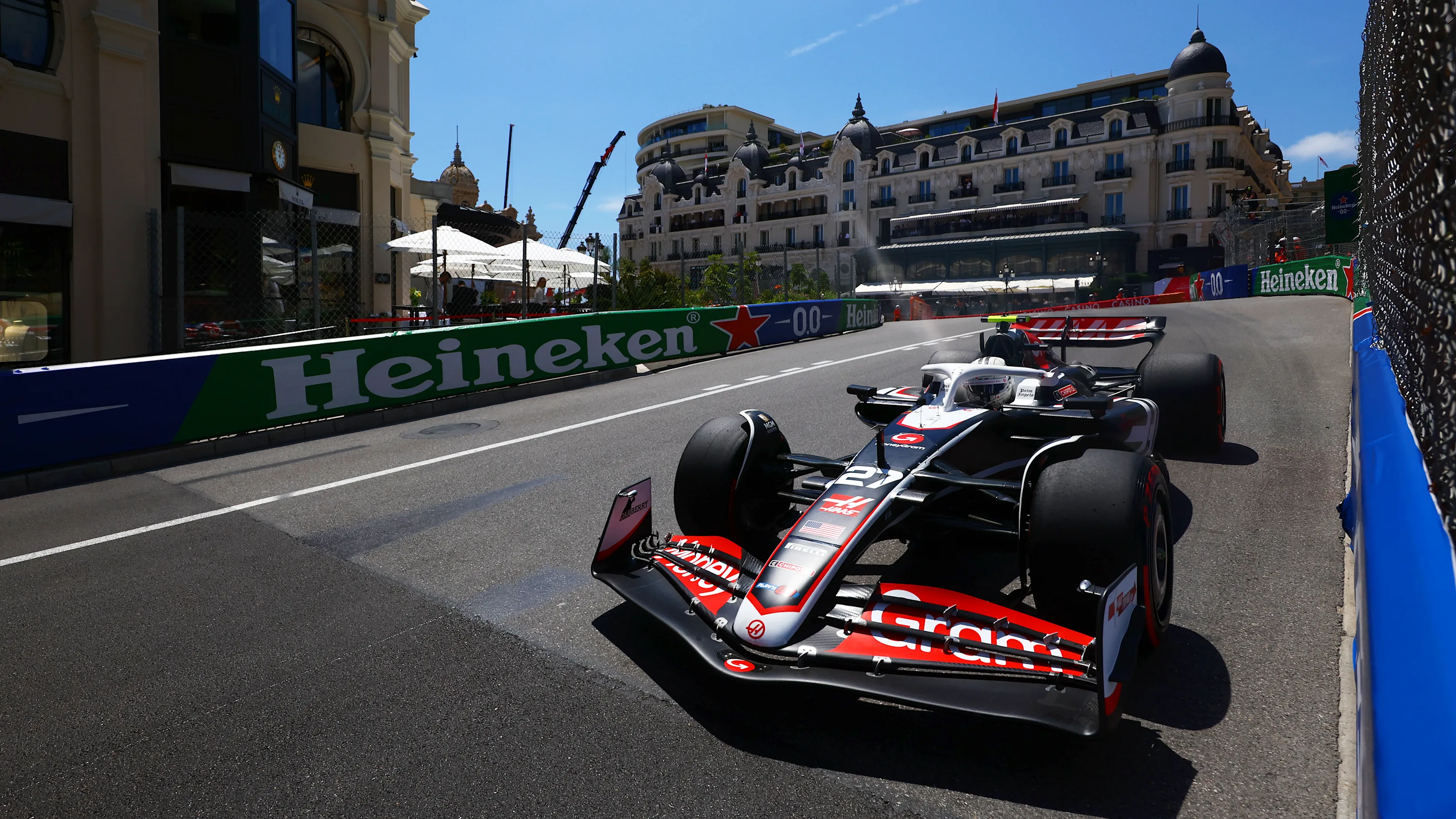 MONTE-CARLO, MONACO - MAY 25: Nico Hulkenberg of Germany driving the (27) Haas F1 VF-24 Ferrari on