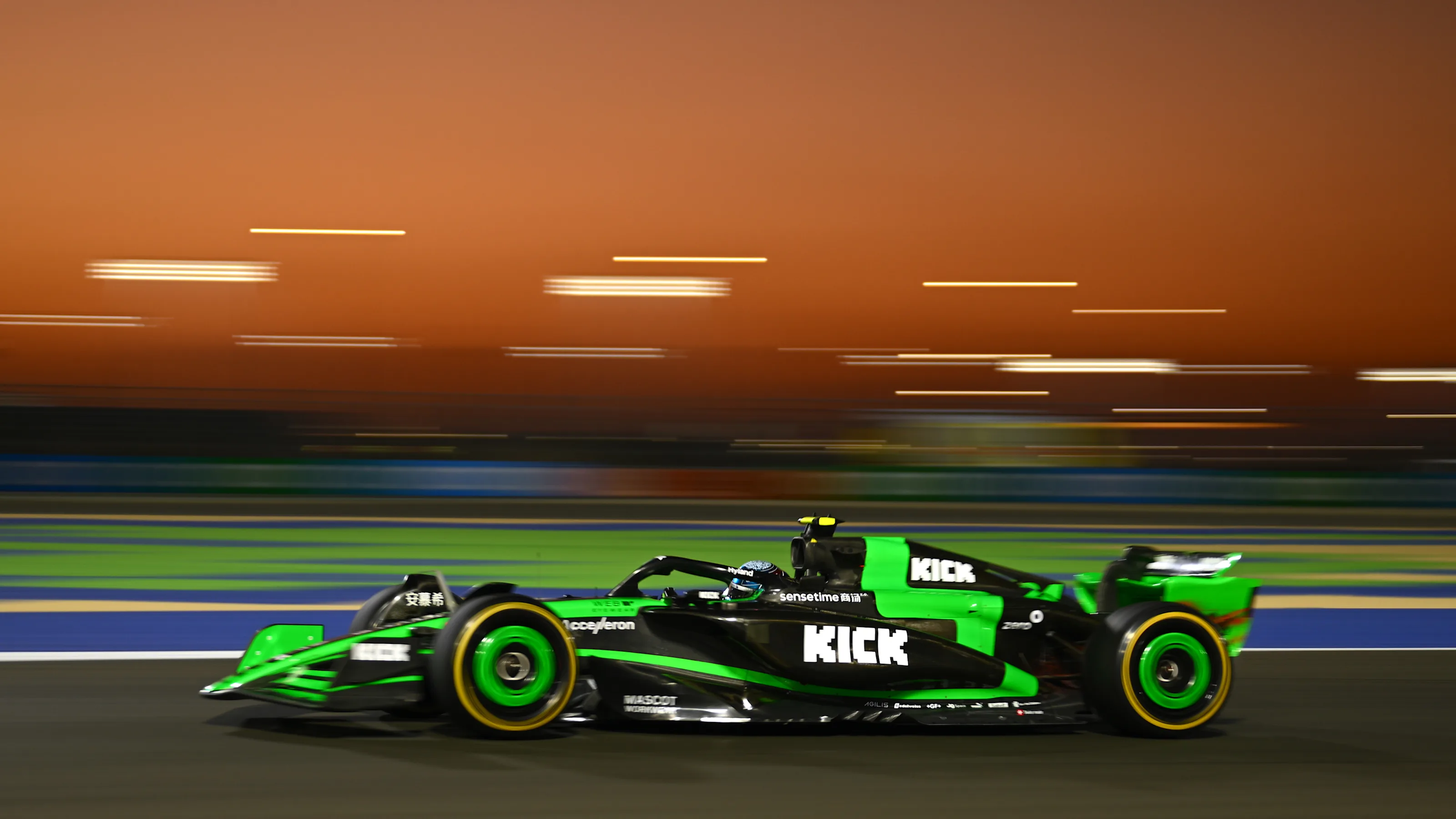 LUSAIL CITY, QATAR - NOVEMBER 29: Zhou Guanyu of China driving the (24) Kick Sauber C44 Ferrari on