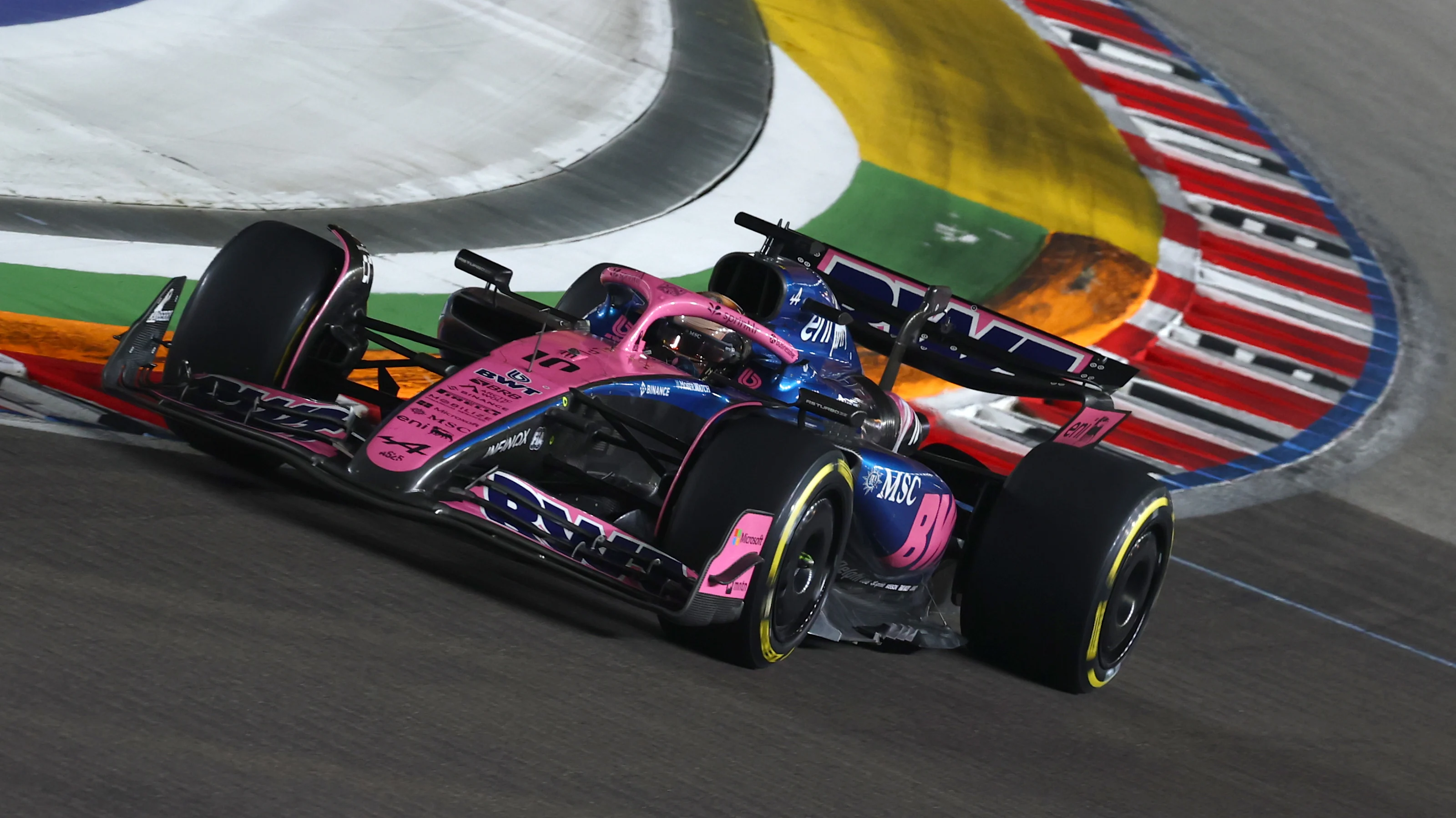 SINGAPORE, SINGAPORE - OCTOBER 05: Pierre Gasly of France driving the (10) Alpine F1 A525 Renault