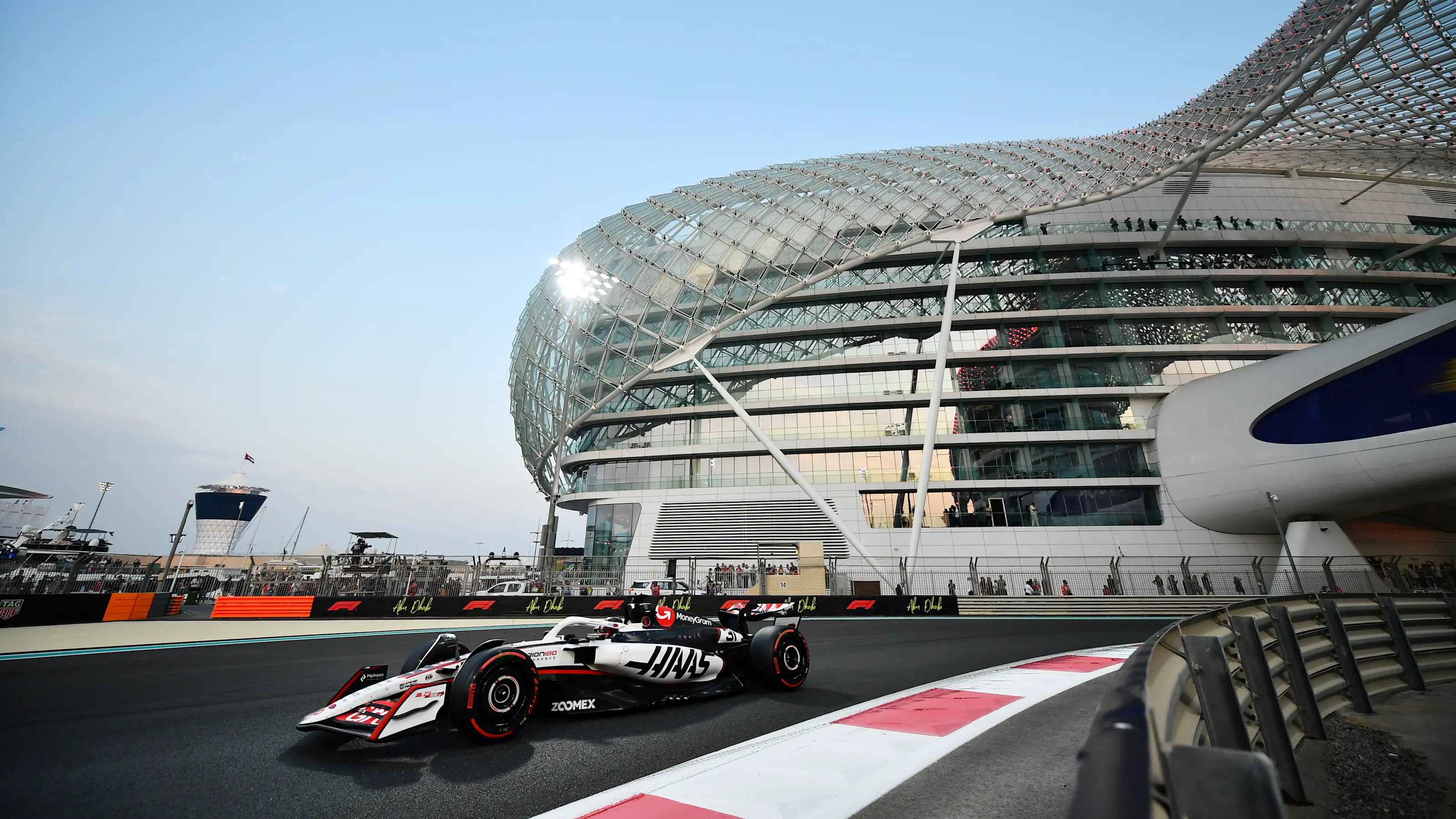 ABU DHABI, UNITED ARAB EMIRATES - DECEMBER 05: Esteban Ocon of France driving the (31) Haas F1