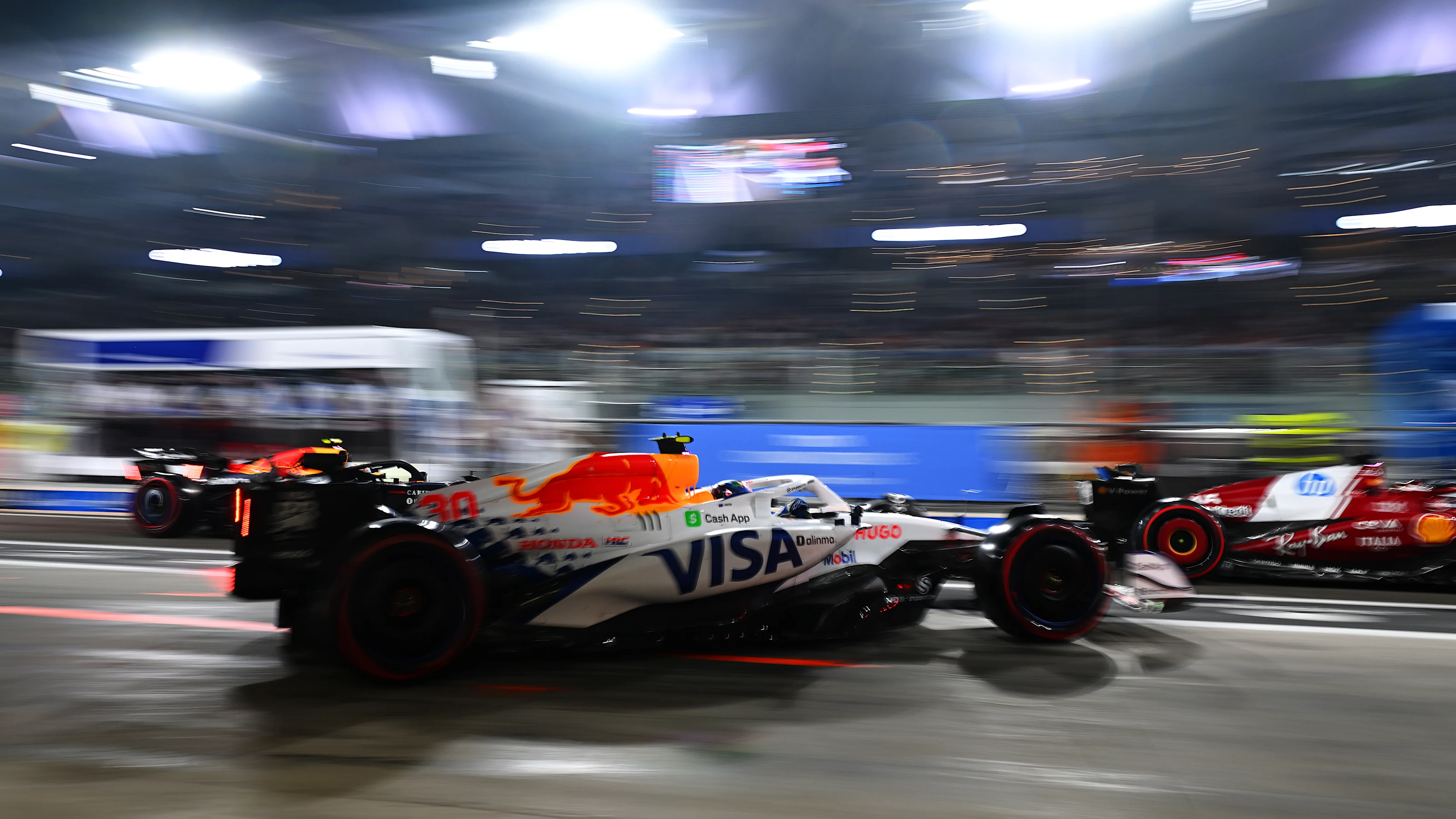 ABU DHABI, UNITED ARAB EMIRATES - DECEMBER 06: Liam Lawson of New Zealand driving the (30) Visa