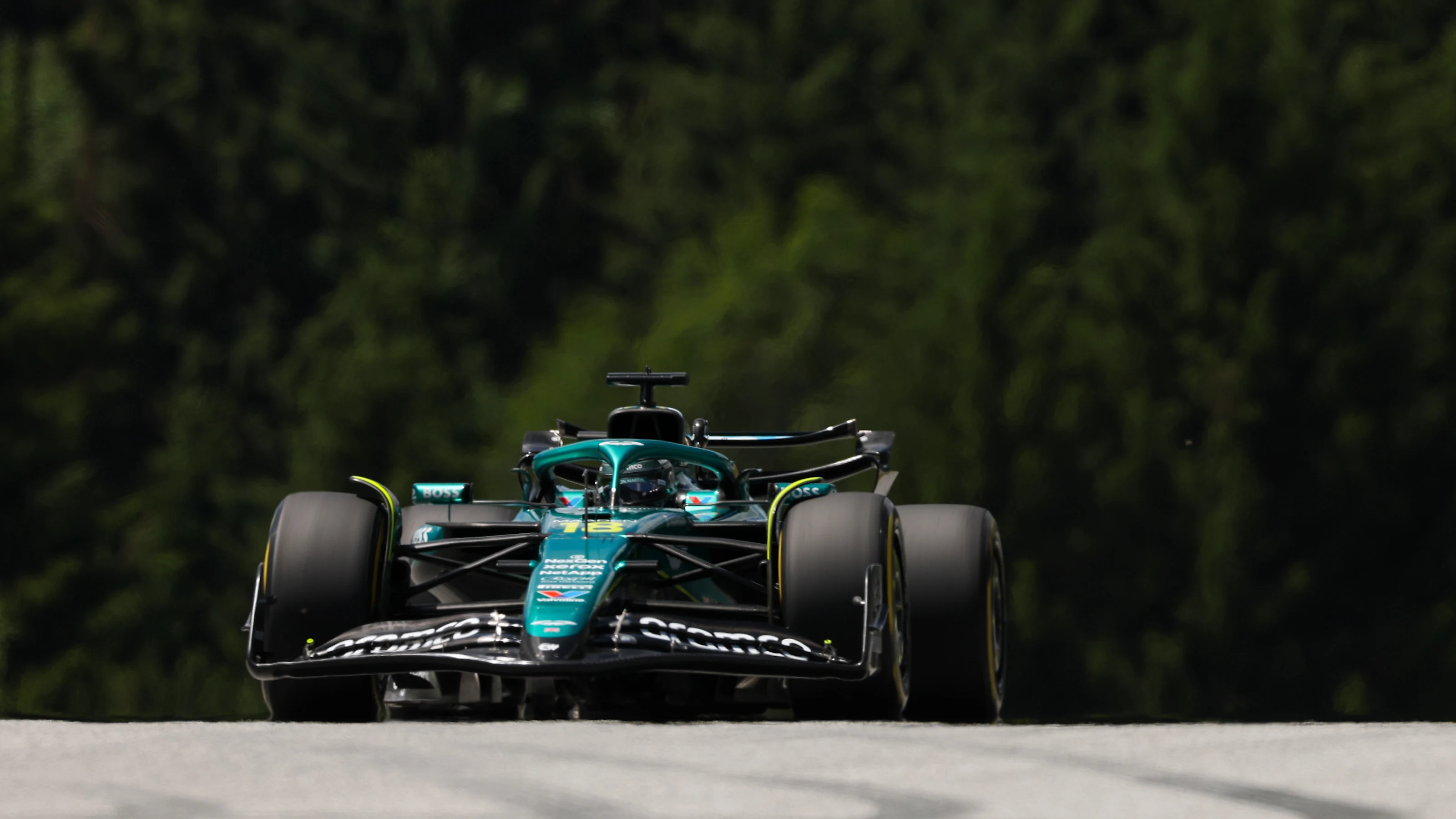 SPIELBERG, AUSTRIA - JUNE 28: Lance Stroll of Canada driving the (18) Aston Martin F1 Team AMR25