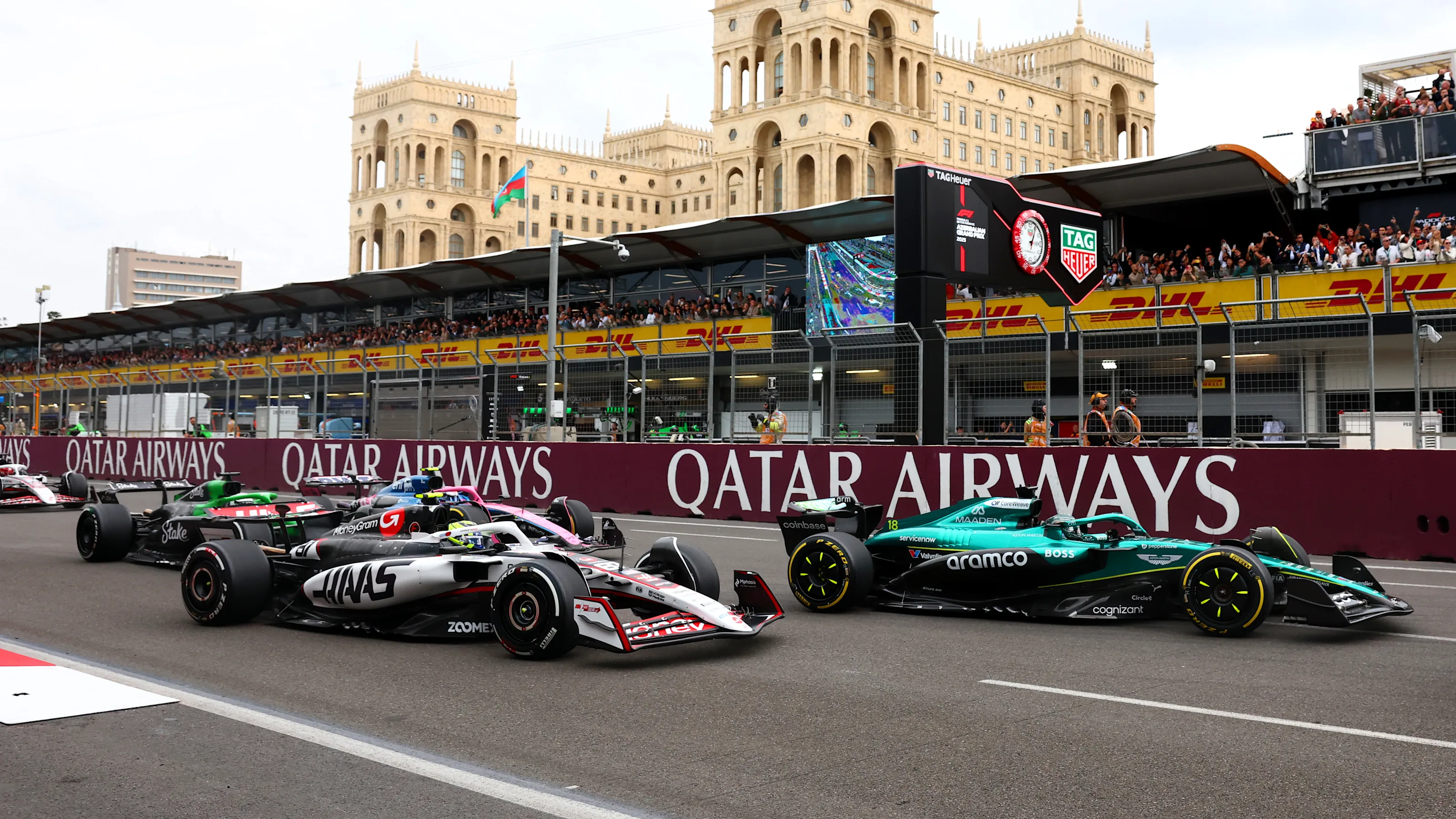 BAKU, AZERBAIJAN - SEPTEMBER 21: Lance Stroll of Canada driving the (18) Aston Martin F1 Team AMR25