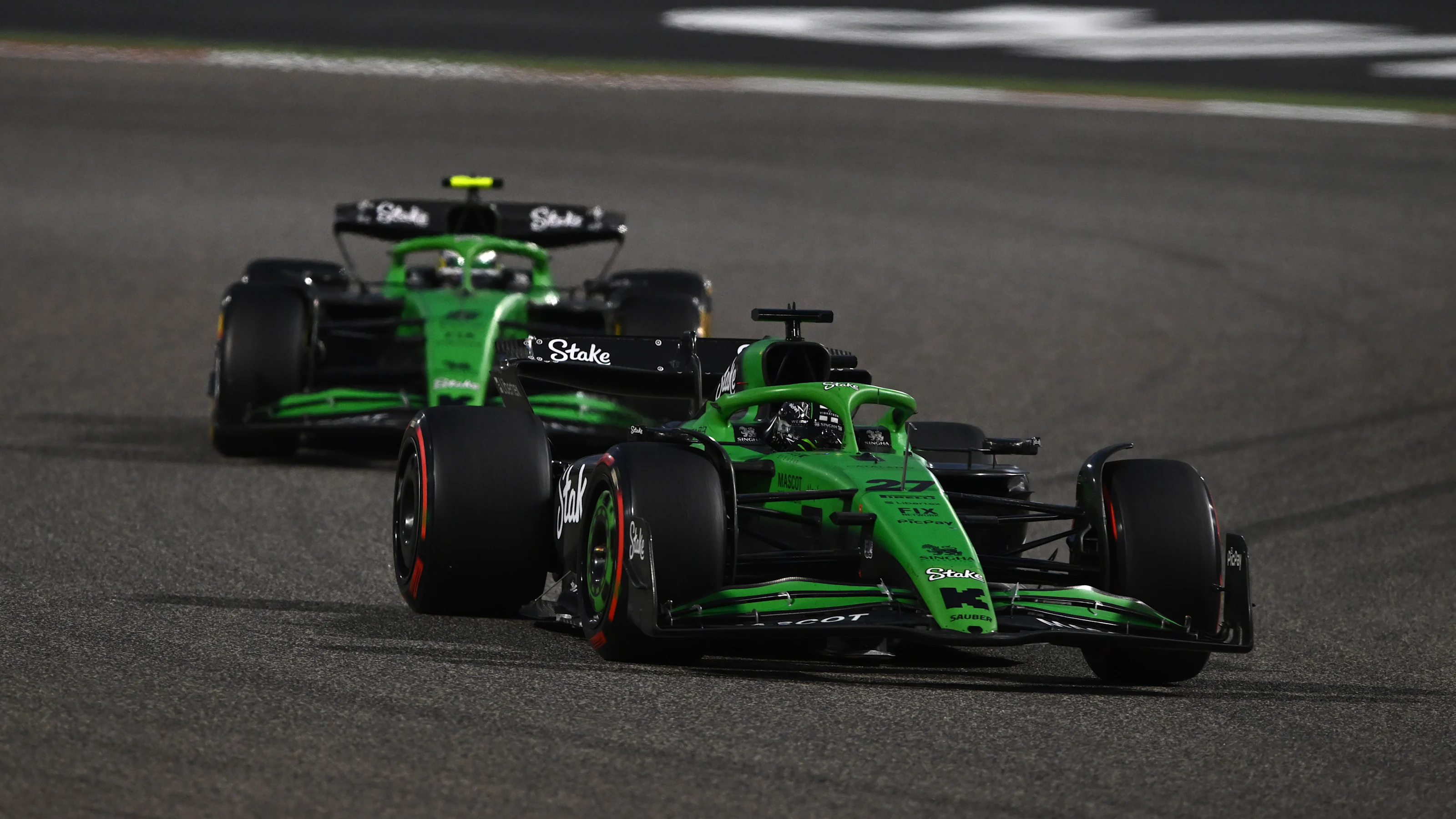 BAHRAIN, BAHRAIN - APRIL 13: Nico Hulkenberg of Germany driving the (27) Kick Sauber C45 Ferrari