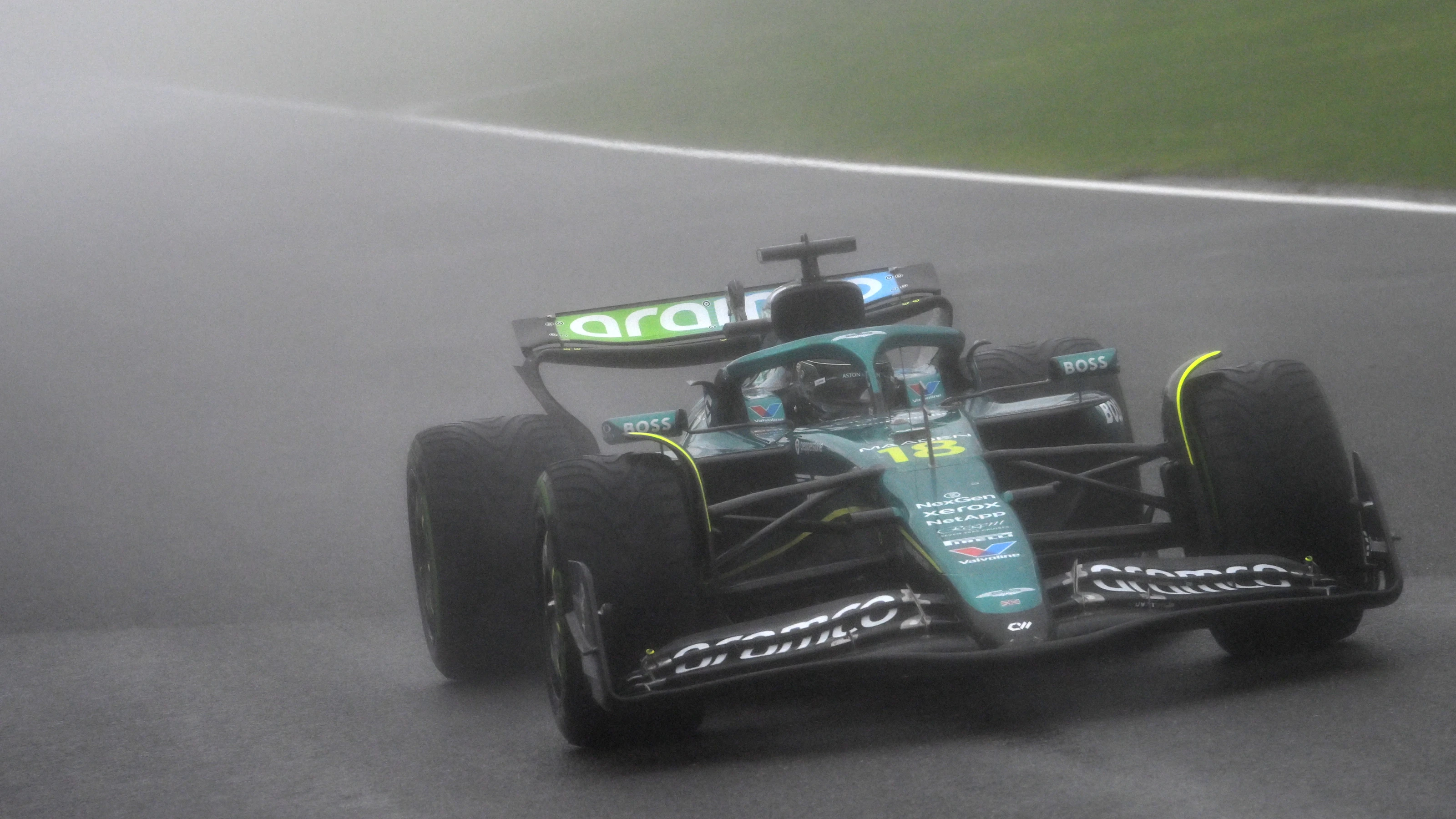 SPA, BELGIUM - JULY 27: Lance Stroll of Canada driving the (18) Aston Martin F1 Team AMR25 Mercedes