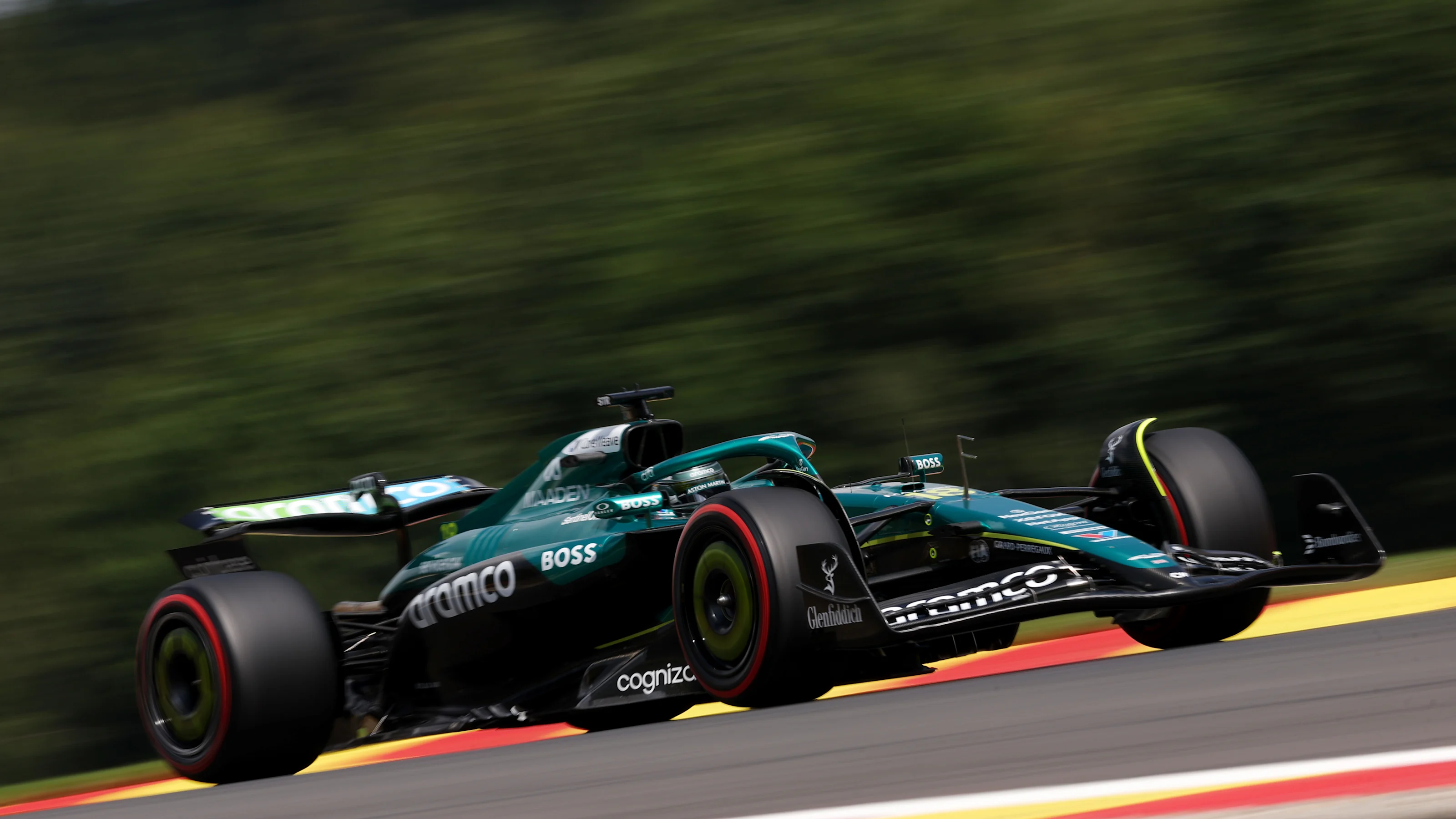 SPA, BELGIUM - JULY 25: Lance Stroll of Canada driving the (18) Aston Martin F1 Team AMR25 Mercedes