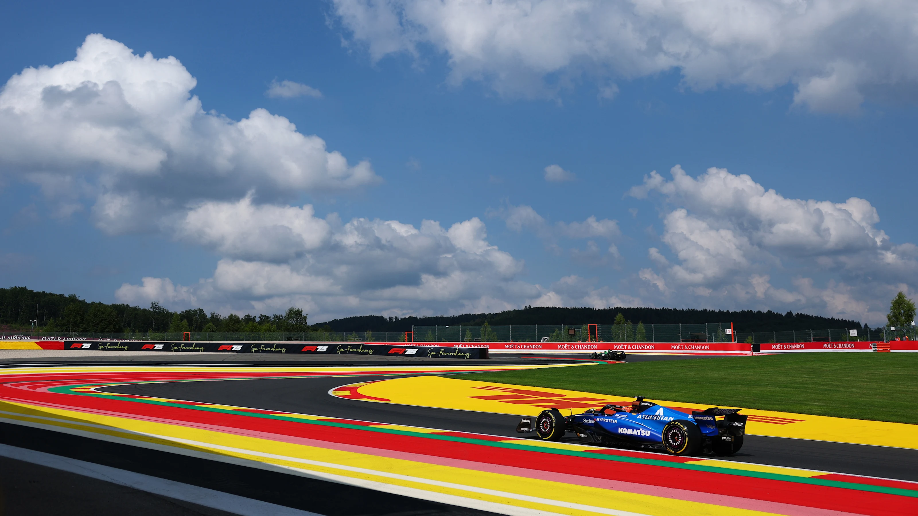 SPA, BELGIUM - JULY 25: Alexander Albon of Thailand driving the (23) Williams FW47 Mercedes on
