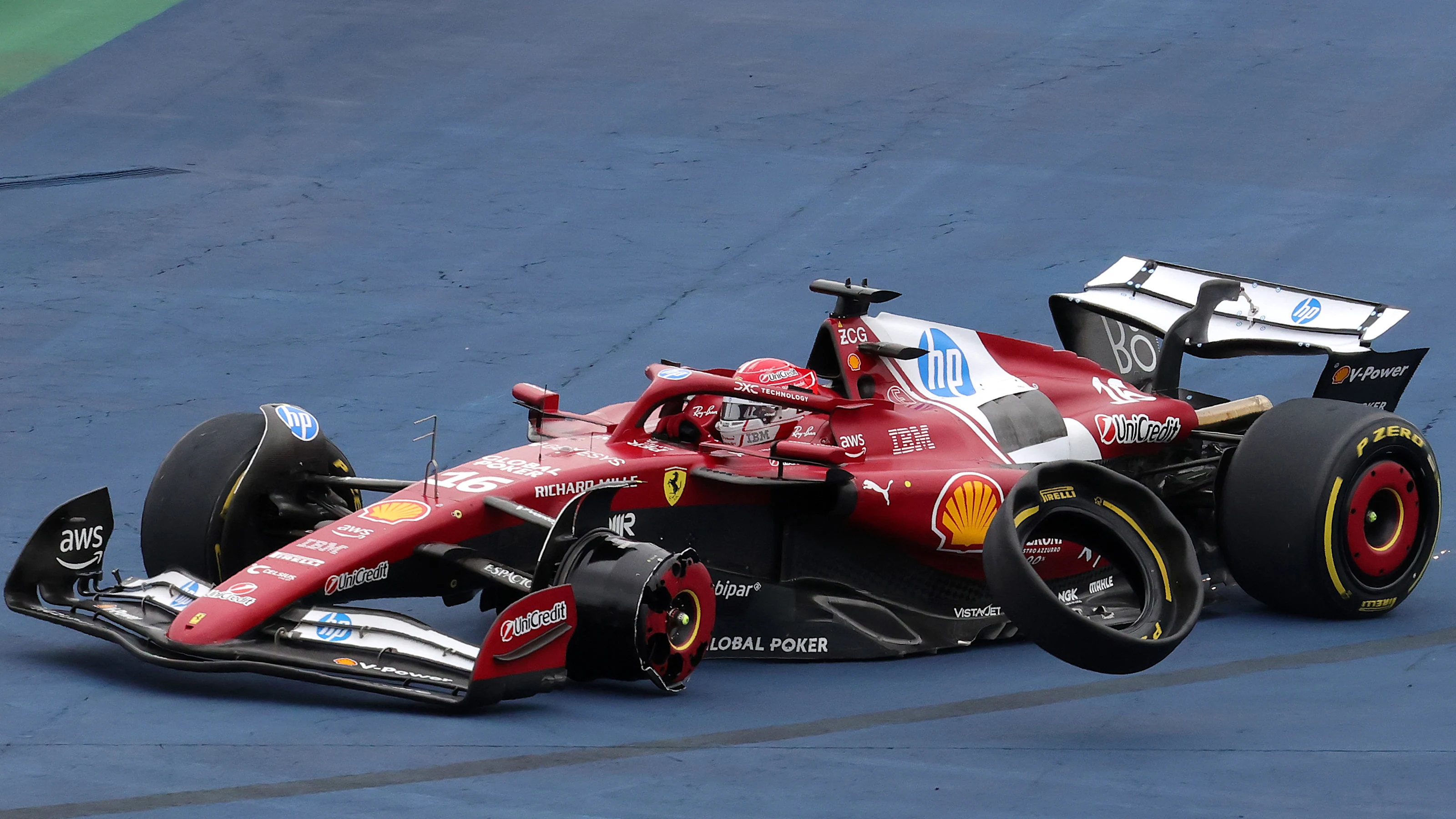 SAO PAULO, BRAZIL - NOVEMBER 09: Charles Leclerc of Monaco driving the (16) Scuderia Ferrari SF-25
