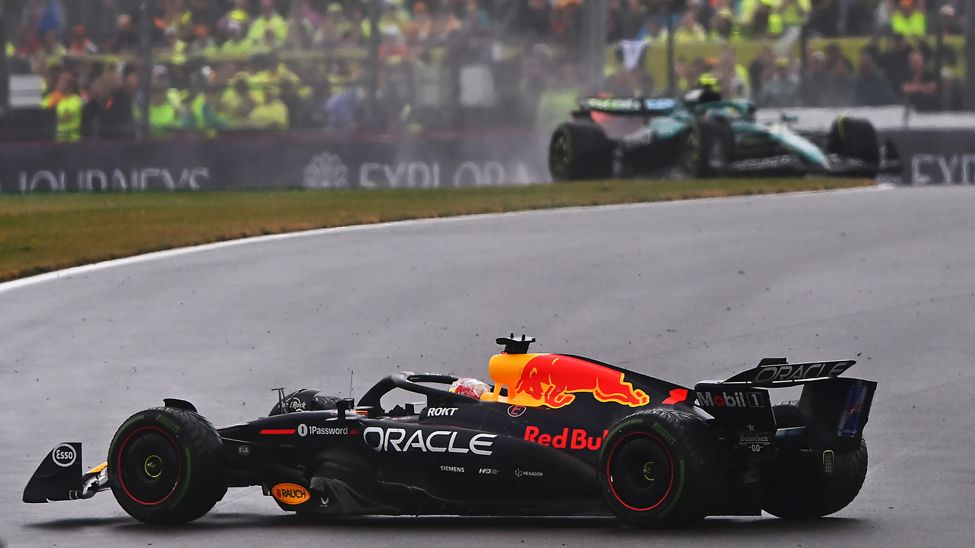 NORTHAMPTON, ENGLAND - JULY 06: Max Verstappen of the Netherlands driving the (1) Oracle Red Bull