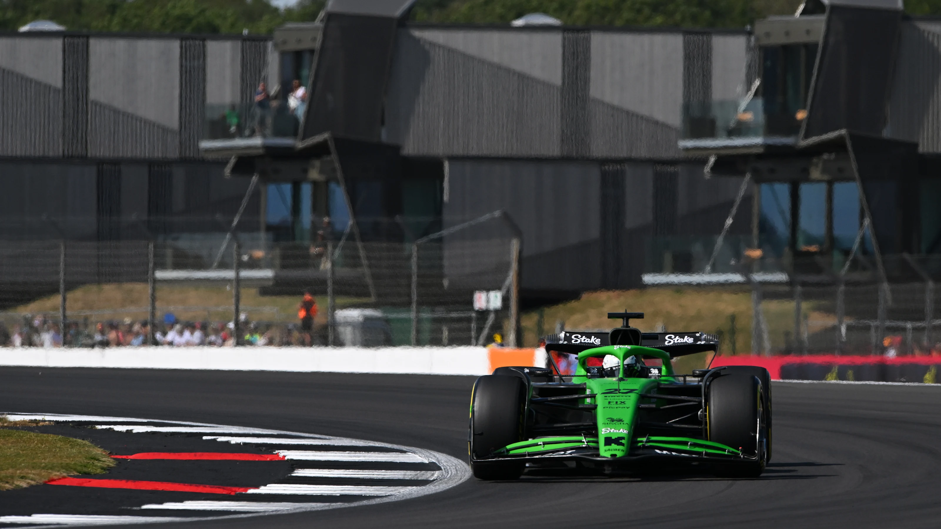 NORTHAMPTON, ENGLAND - JULY 04: Nico Hulkenberg of Germany driving the (27) Kick Sauber C45 Ferrari