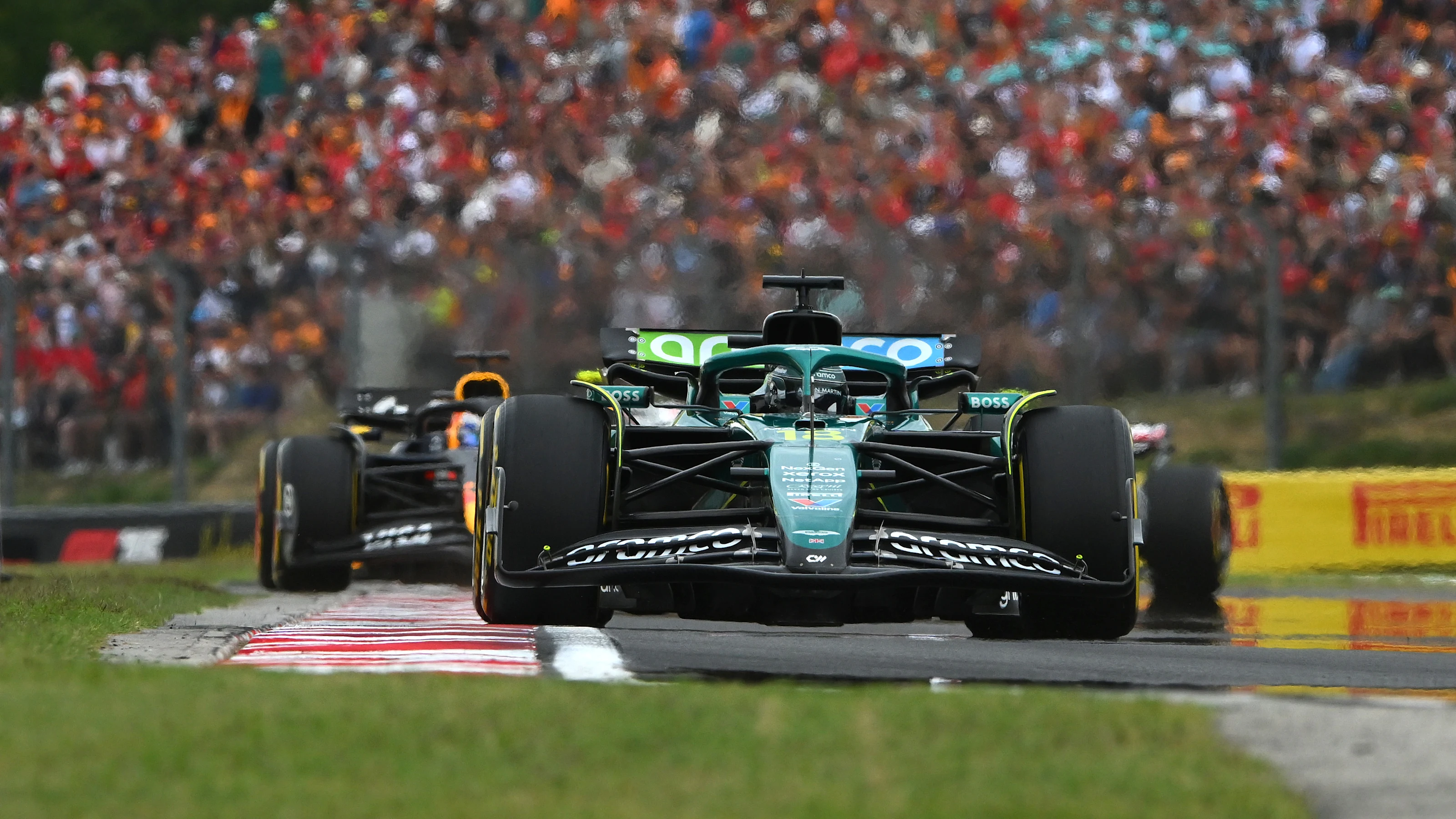 BUDAPEST, HUNGARY - AUGUST 03: Lance Stroll of Canada driving the (18) Aston Martin F1 Team AMR25