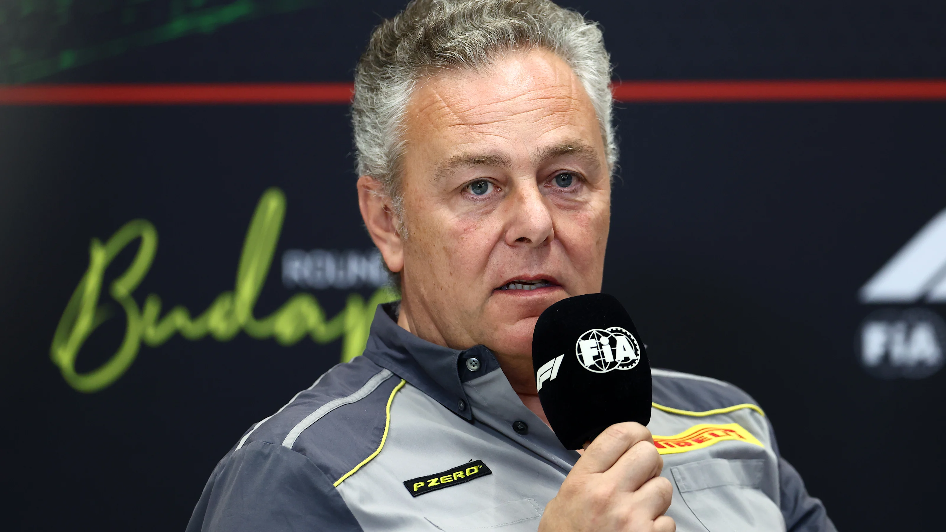 BUDAPEST, HUNGARY - AUGUST 01: Mario Isola, Director of Pirelli F1 in the Team Principals Press