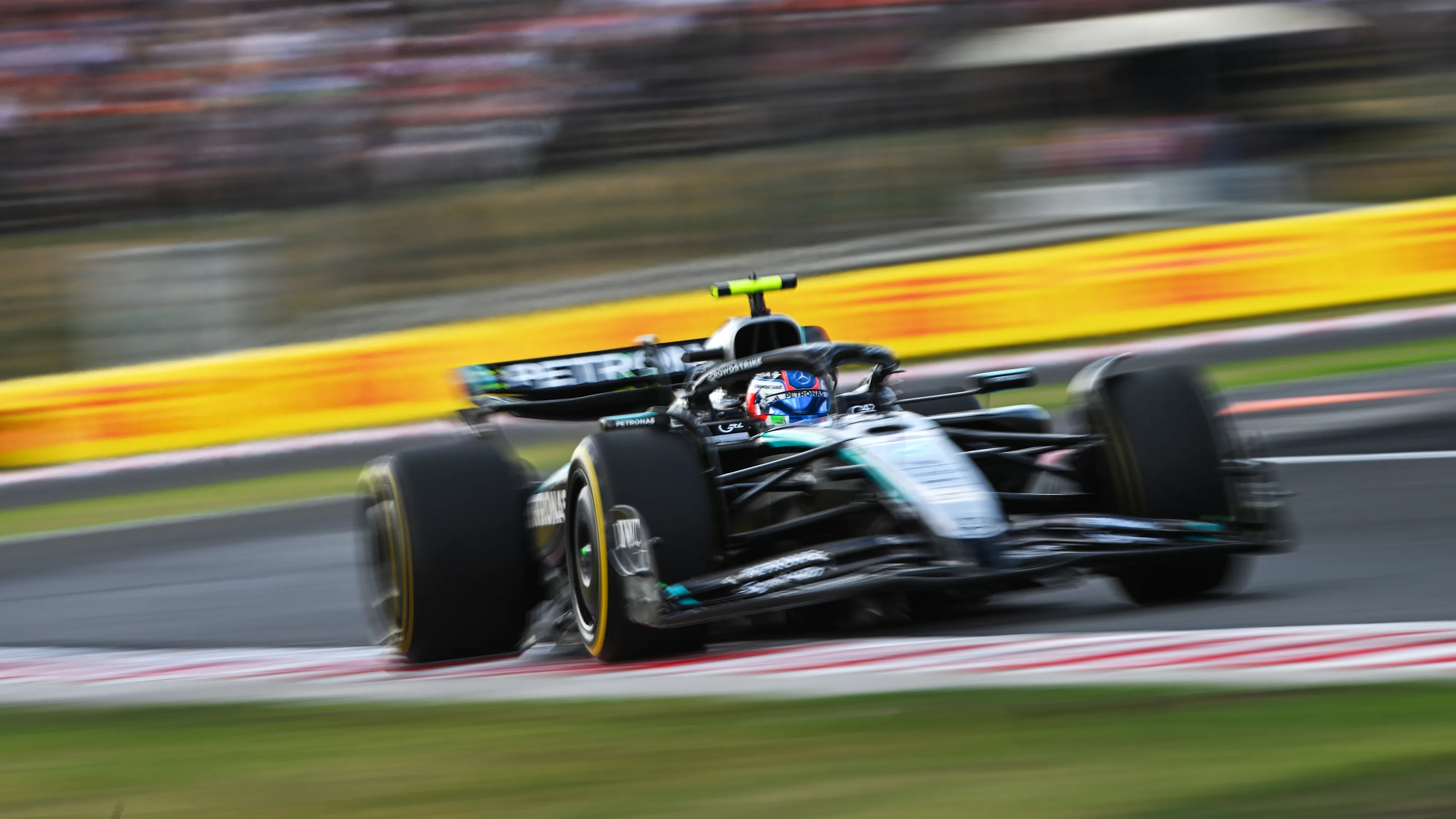 BUDAPEST, HUNGARY - AUGUST 01: Andrea Kimi Antonelli of Italy driving the (12) Mercedes AMG