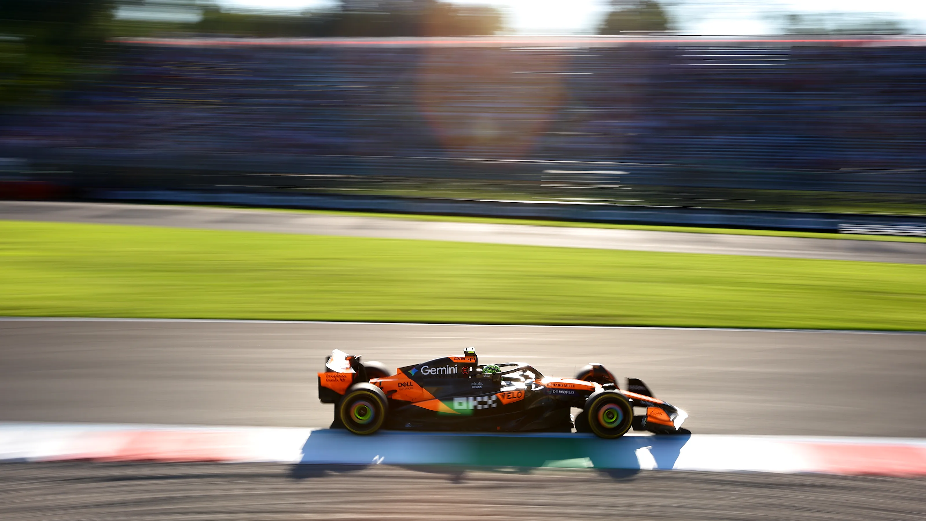 MONZA, ITALY - SEPTEMBER 05: Lando Norris of Great Britain driving the (4) McLaren MCL39 Mercedes