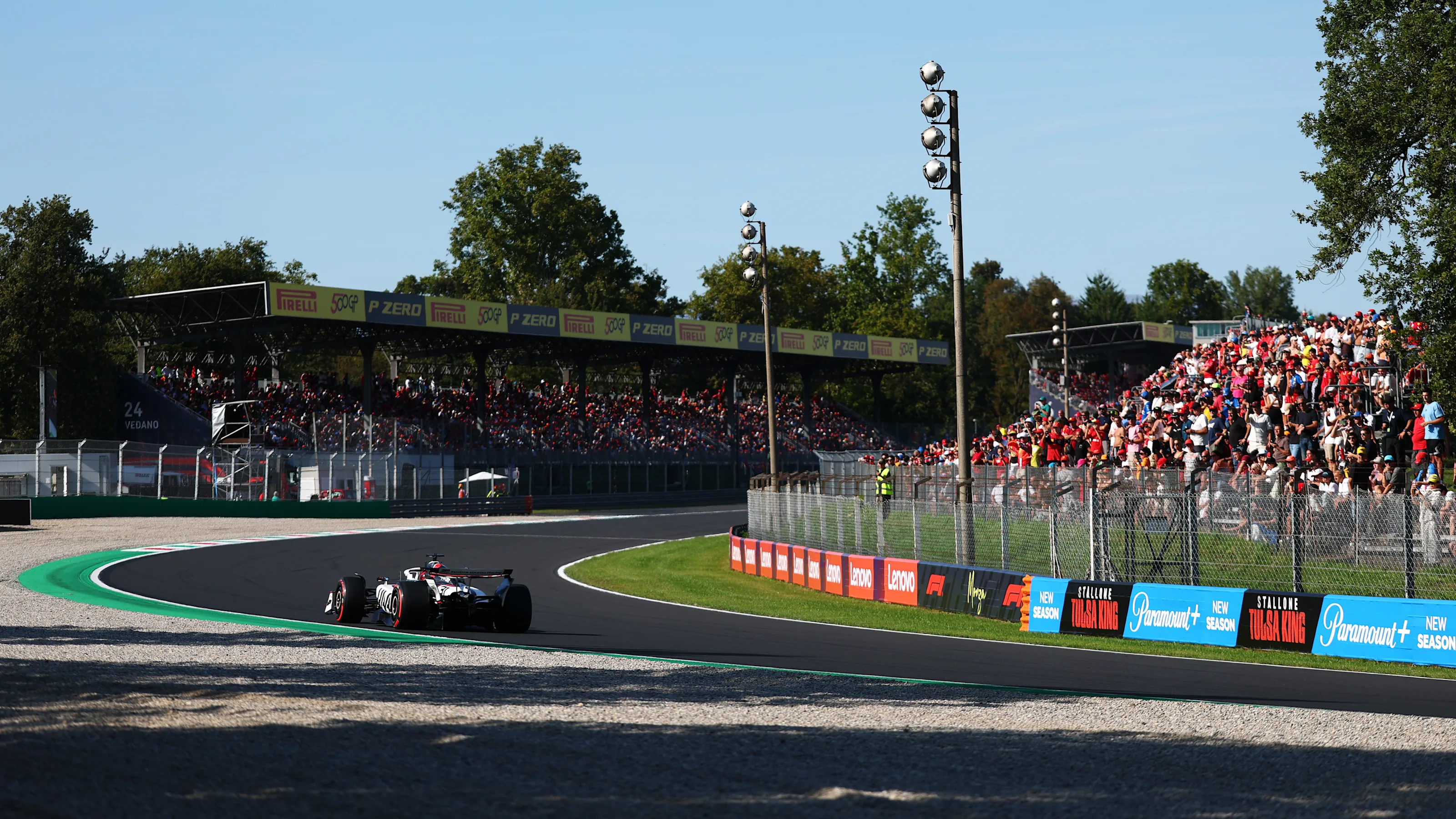 MONZA, ITALY - SEPTEMBER 06: Esteban Ocon of France driving the (31) Haas F1 VF-25 Ferrari on track