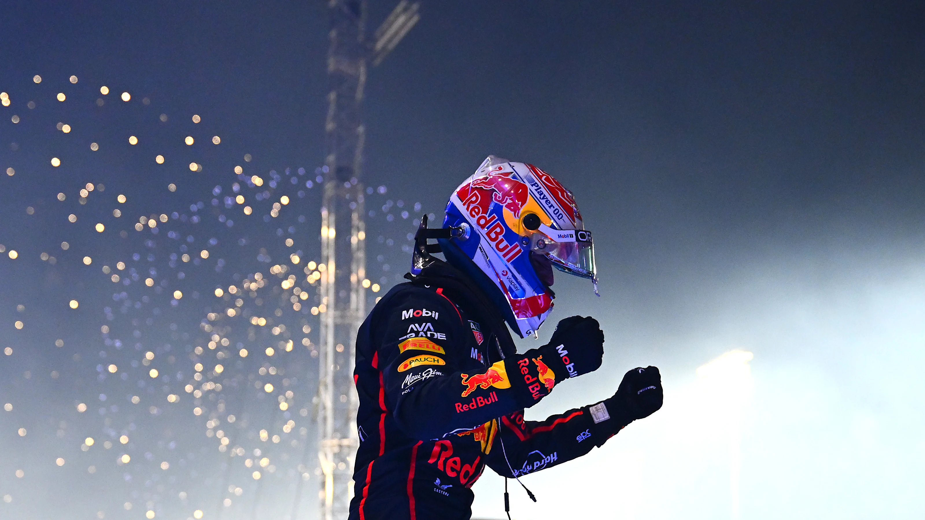 LUSAIL CITY, QATAR - NOVEMBER 30: Race winner Max Verstappen of the Netherlands and Oracle Red Bull
