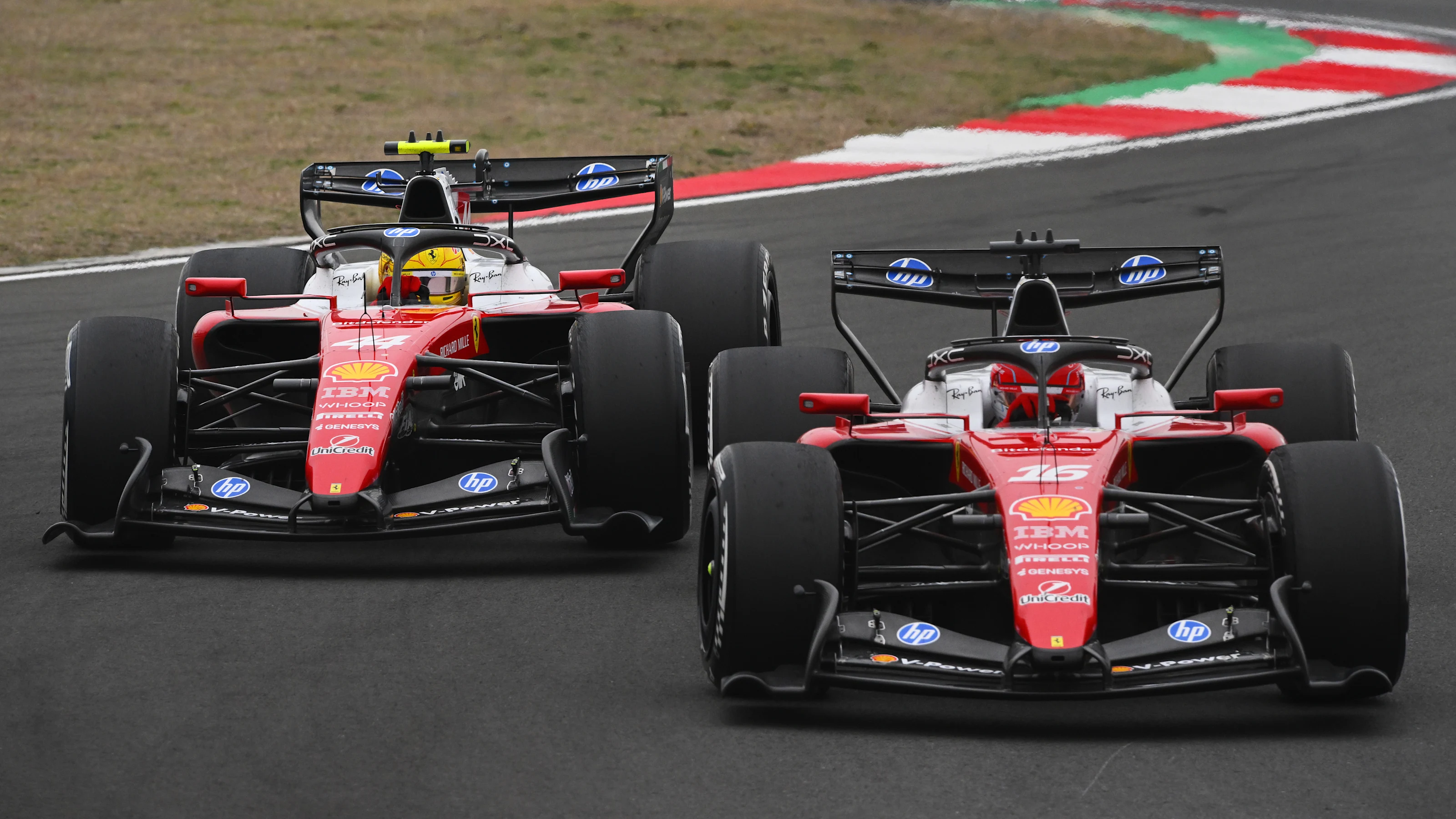 SHANGHAI, CHINA - MARCH 15: Charles Leclerc of Monaco driving the (16) Scuderia Ferrari SF-26 leads