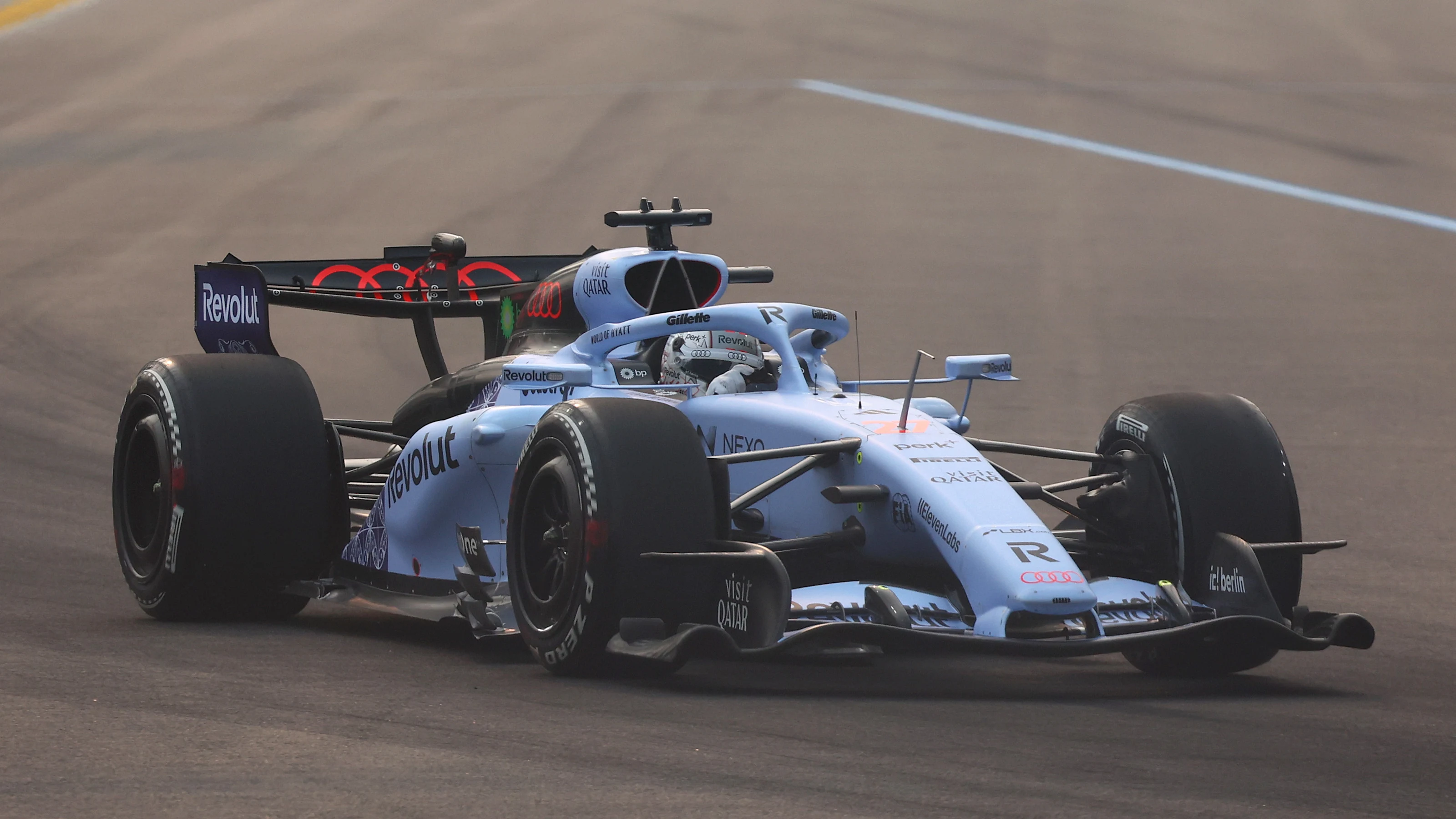 SINGAPORE, SINGAPORE - OCTOBER 09: Nico Hulkenberg of Germany driving the (27) Audi F1 Team R26 on