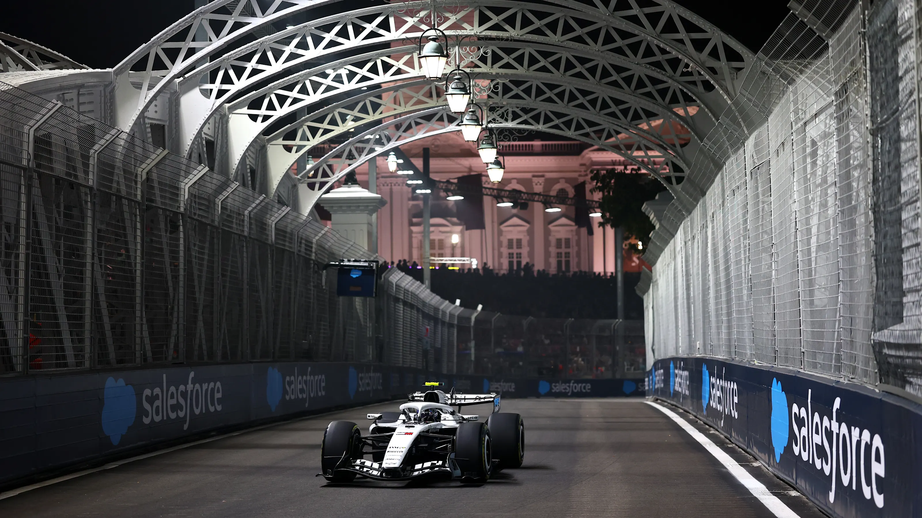 SINGAPORE, SINGAPORE - OCTOBER 09: Valtteri Bottas of Finland driving the (77) Cadillac F1 Team