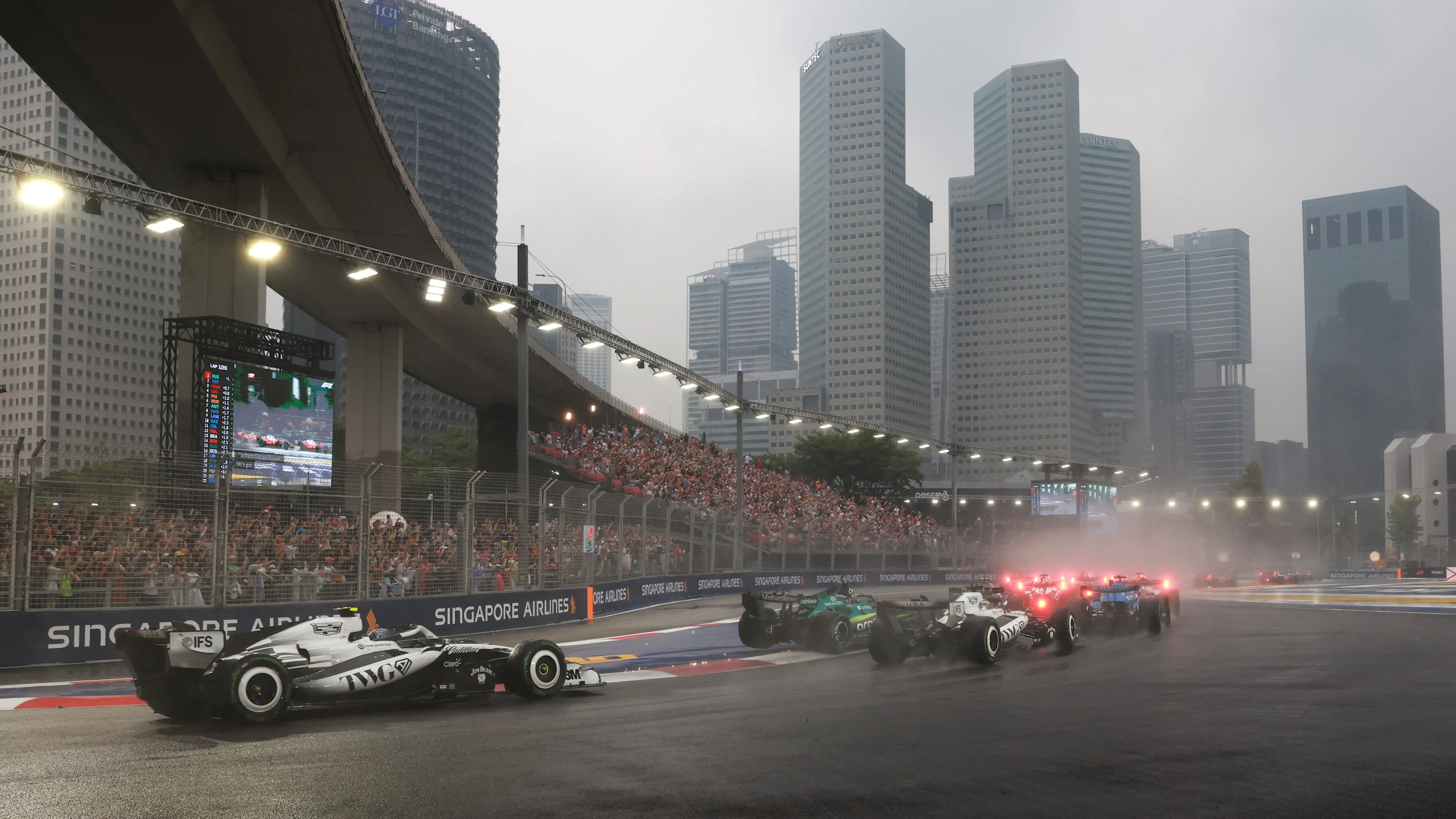 SINGAPORE, SINGAPORE - OCTOBER 10: Valtteri Bottas of Finland driving the (77) Cadillac F1 Team