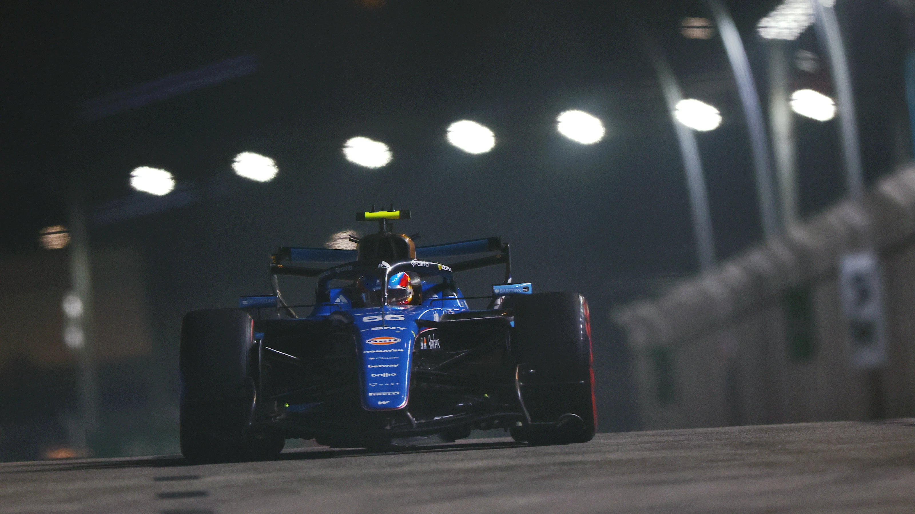 SINGAPORE, SINGAPORE - OCTOBER 10: Carlos Sainz of Spain driving the (55) Williams FW48 Mercedes on