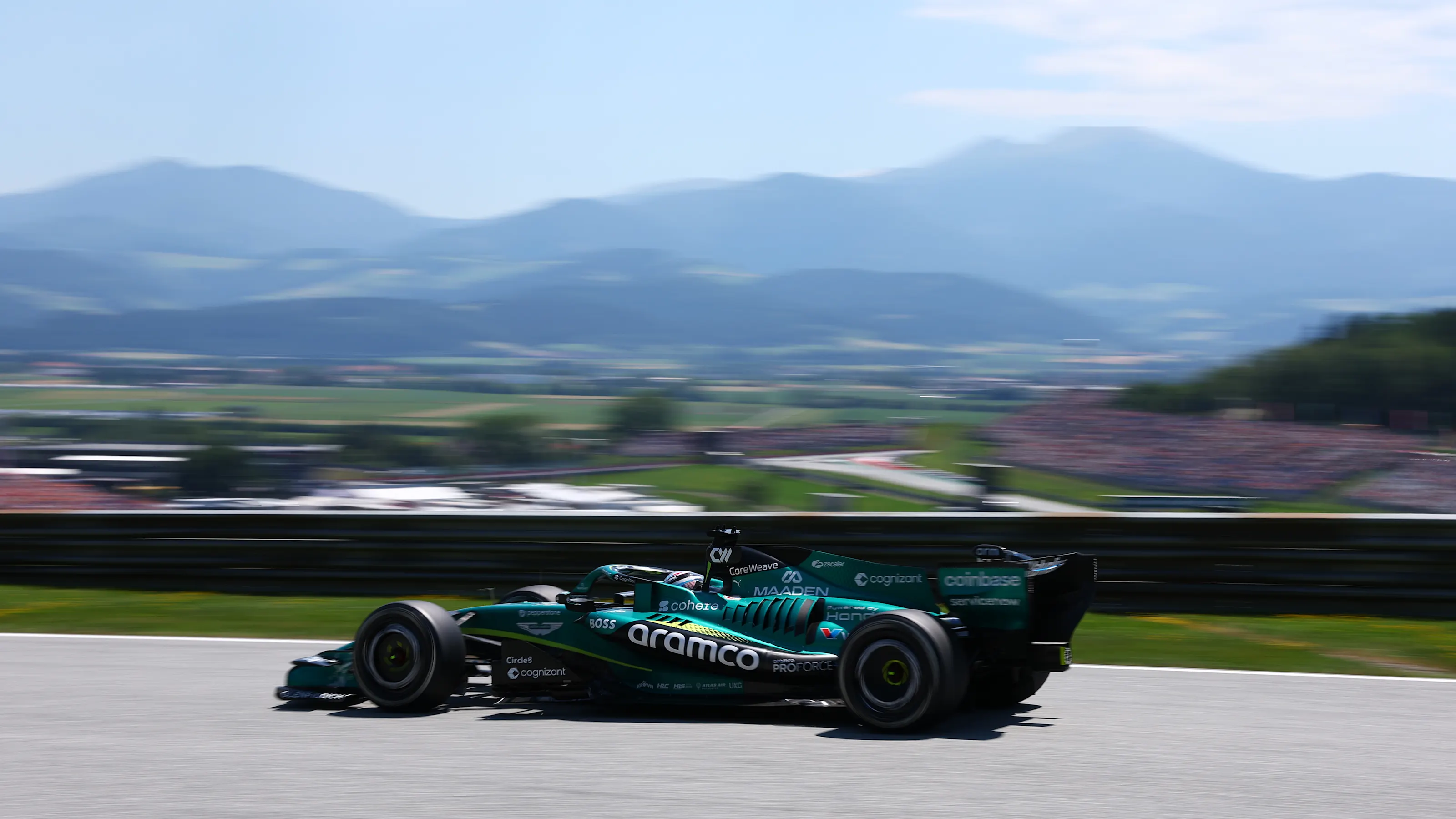 SPIELBERG, AUSTRIA - JUNE 26: Jak Crawford of United States driving the (34) Aston Martin F1 Team