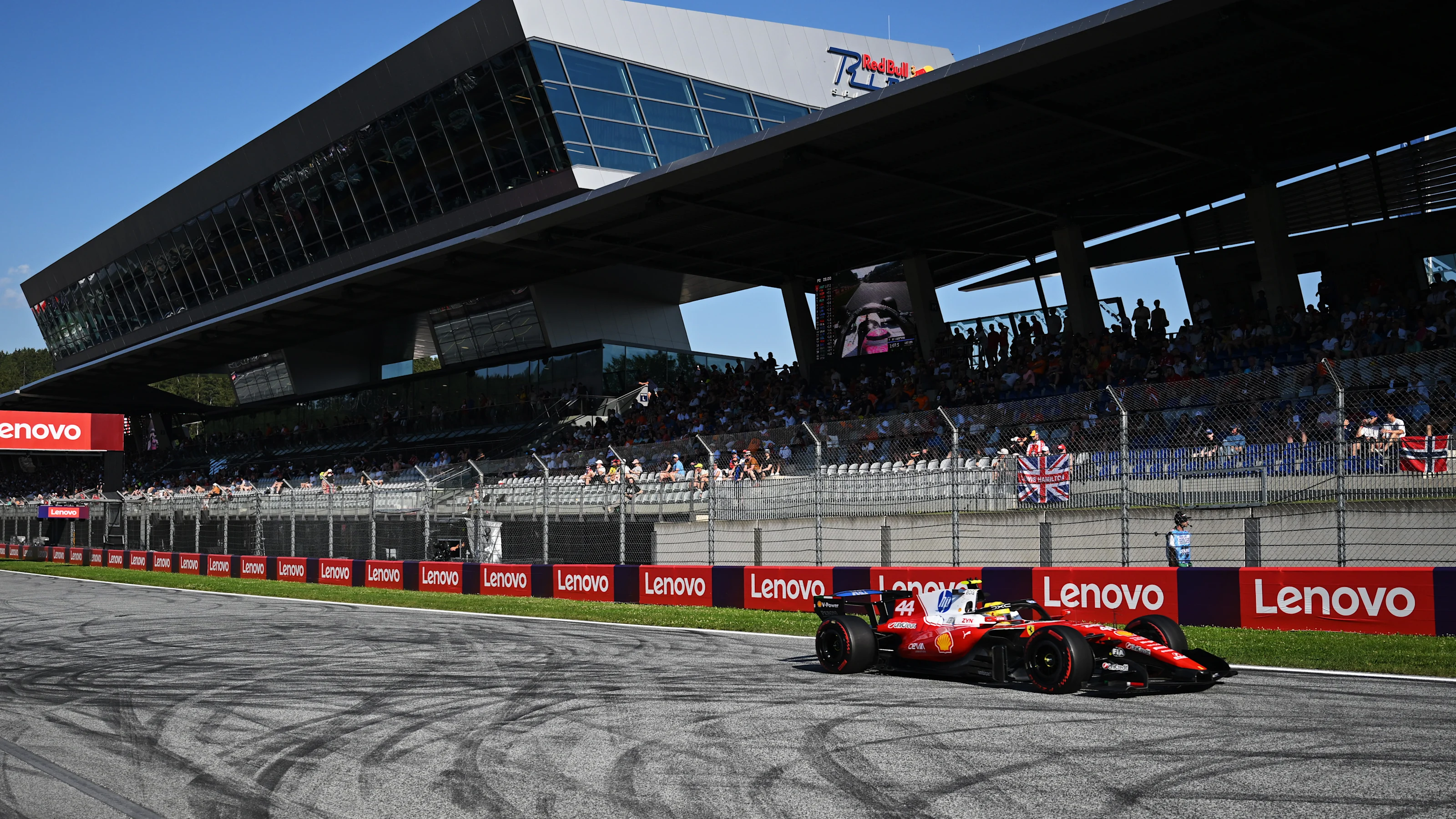 SPIELBERG, AUSTRIA - JUNE 26: Lewis Hamilton of Great Britain driving the (44) Scuderia Ferrari