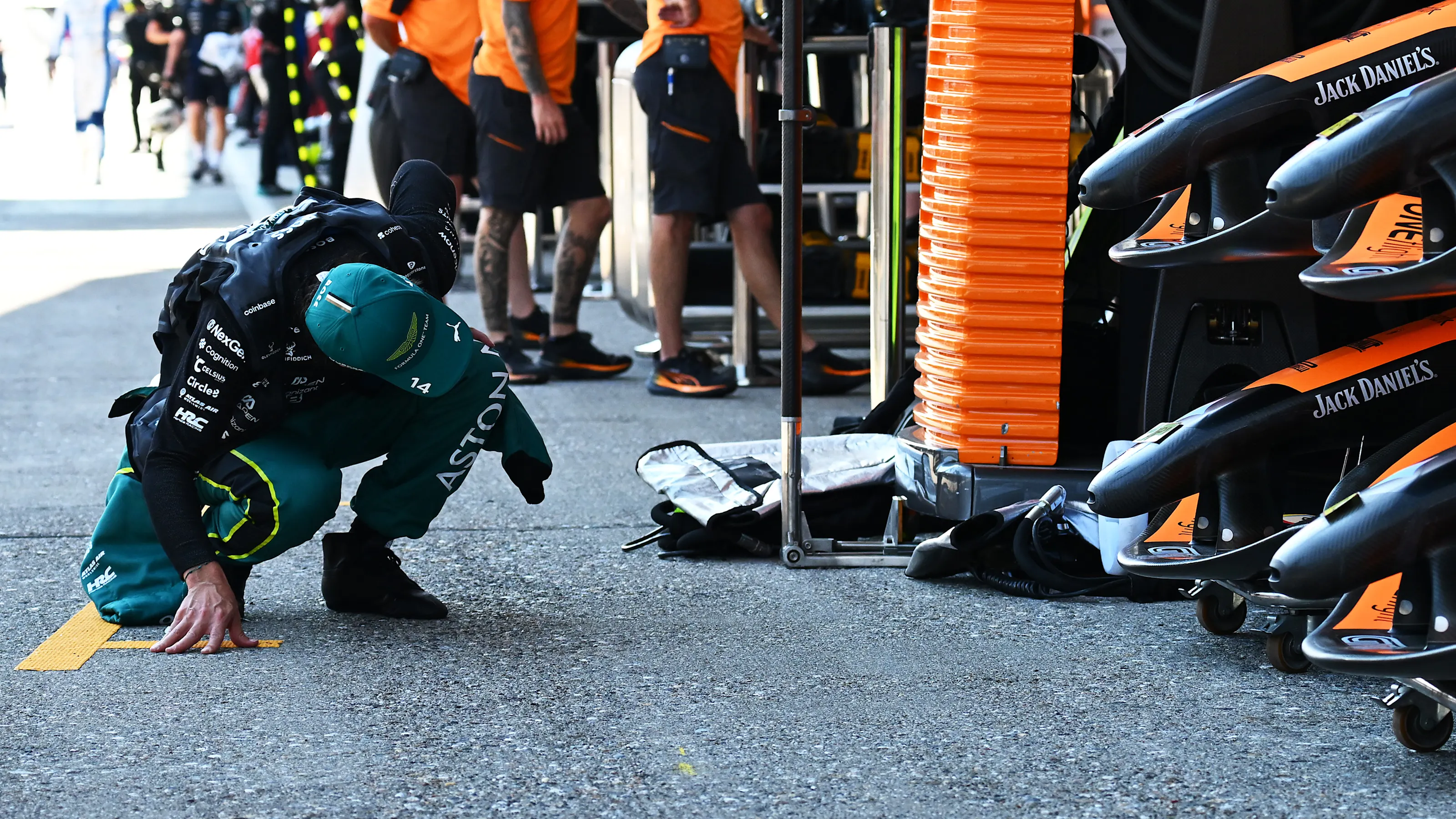 SPIELBERG, AUSTRIA - JUNE 27: Twenty-first placed qualifier Fernando Alonso of Spain and Aston