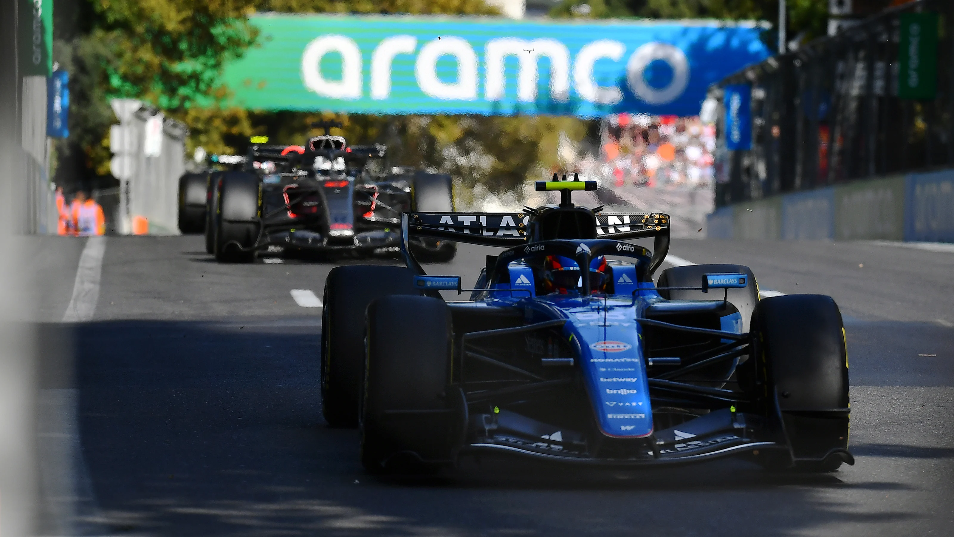 BAKU, AZERBAIJAN - SEPTEMBER 26: Carlos Sainz of Spain driving the (55) Williams FW48 Mercedes on