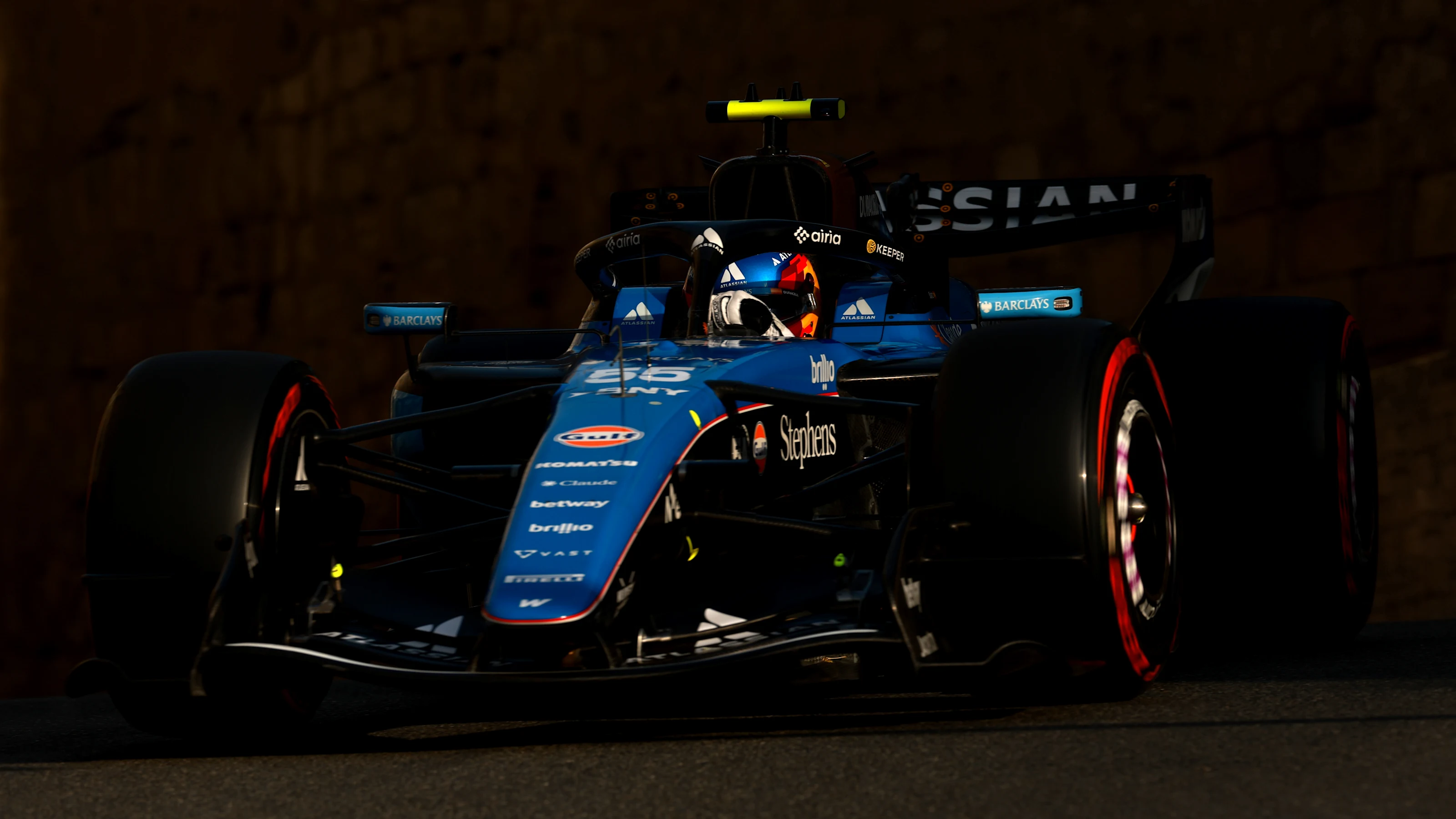 BAKU, AZERBAIJAN - SEPTEMBER 25: Carlos Sainz of Spain driving the (55) Williams FW48 Mercedes on