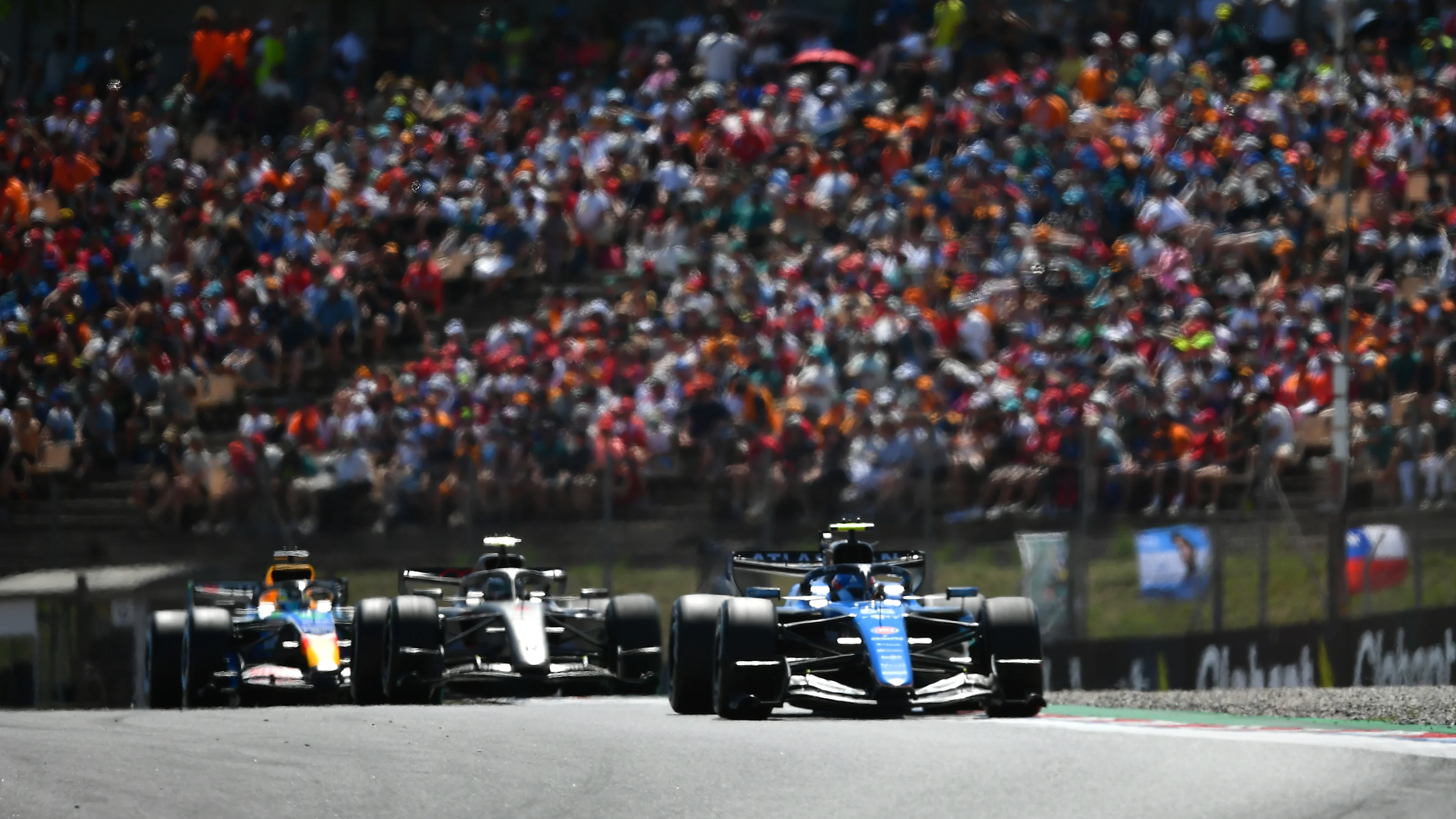 BARCELONA, SPAIN - JUNE 14: Carlos Sainz of Spain driving the (55) Williams FW48 Mercedes on track