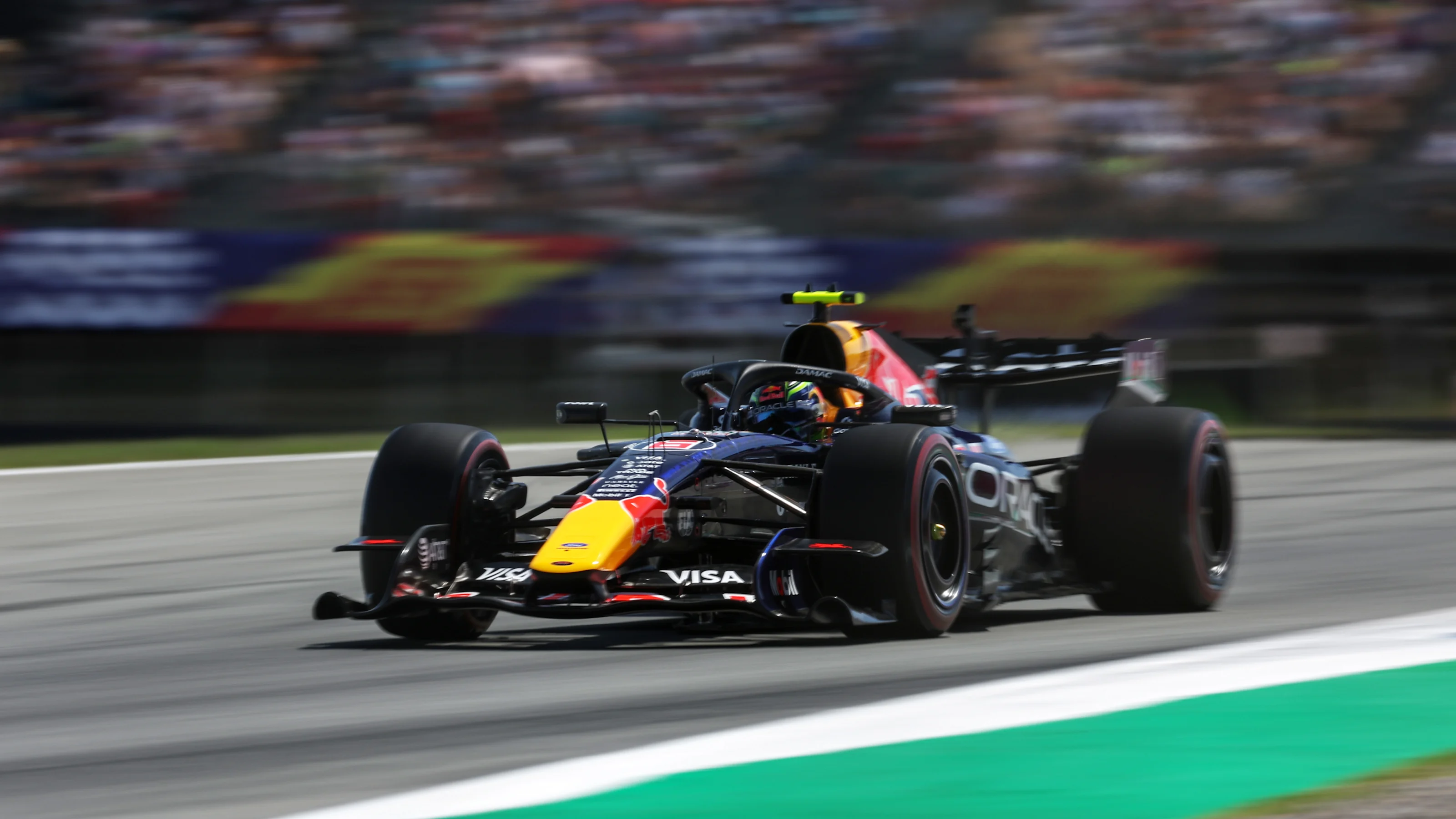 BARCELONA, SPAIN - JUNE 13: Isack Hadjar of France driving the (6) Oracle Red Bull Racing RB22 Red