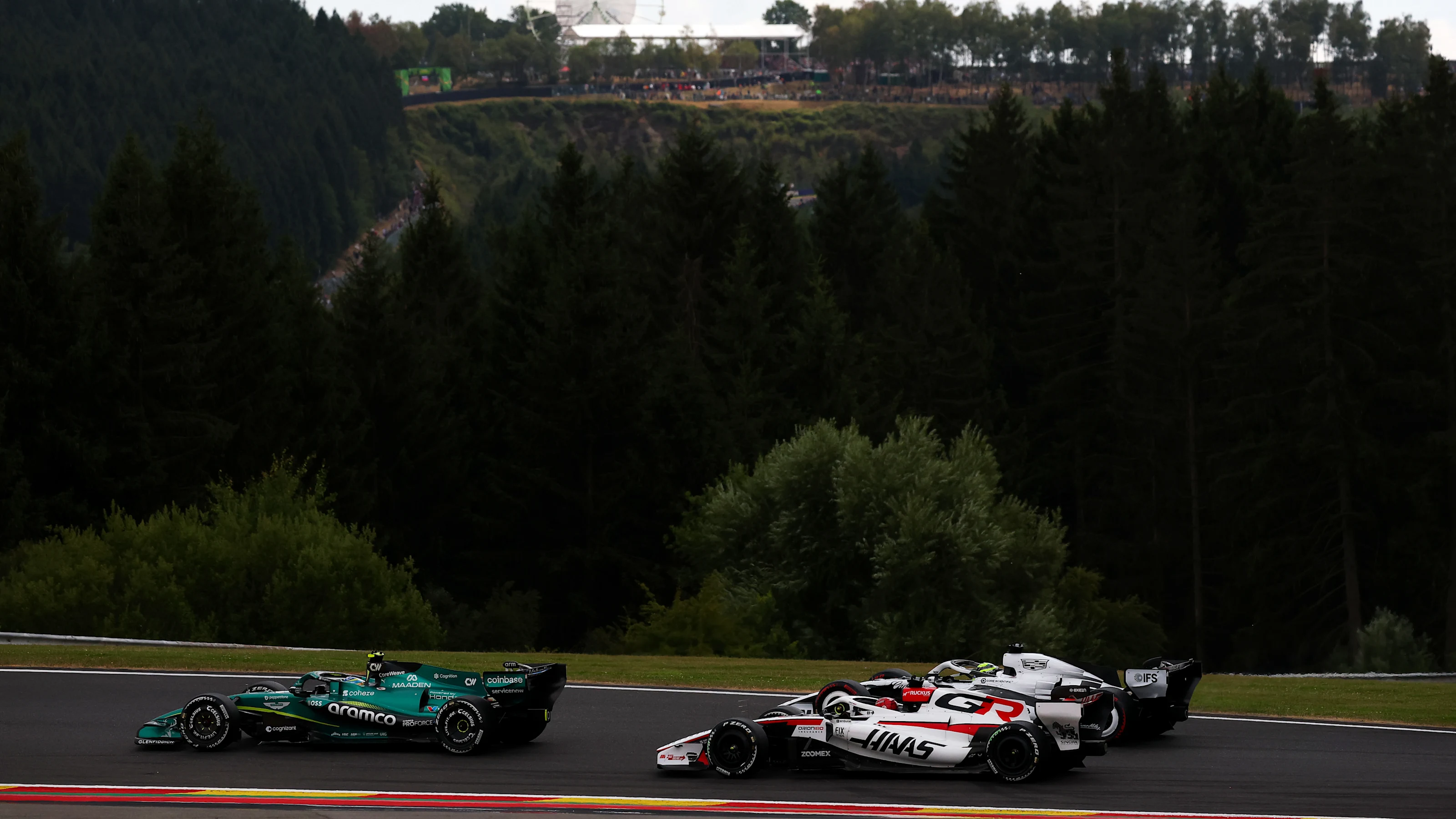 SPA, BELGIUM - JULY 19: Fernando Alonso of Spain driving the (14) Aston Martin F1 Team AMR26 Honda