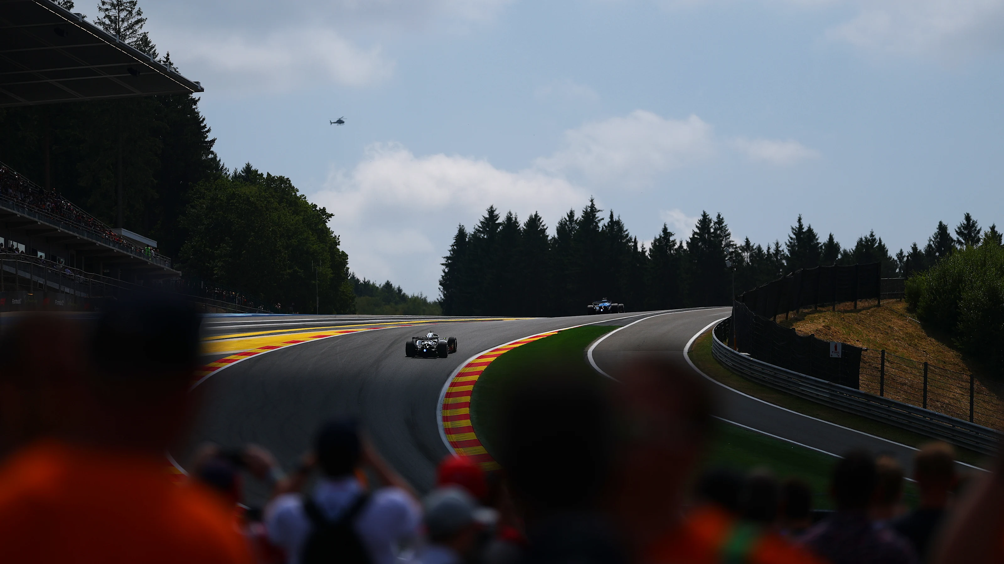 SPA, BELGIUM - JULY 18: Alexander Albon of Thailand driving the (23) Williams FW48 Mercedes leads