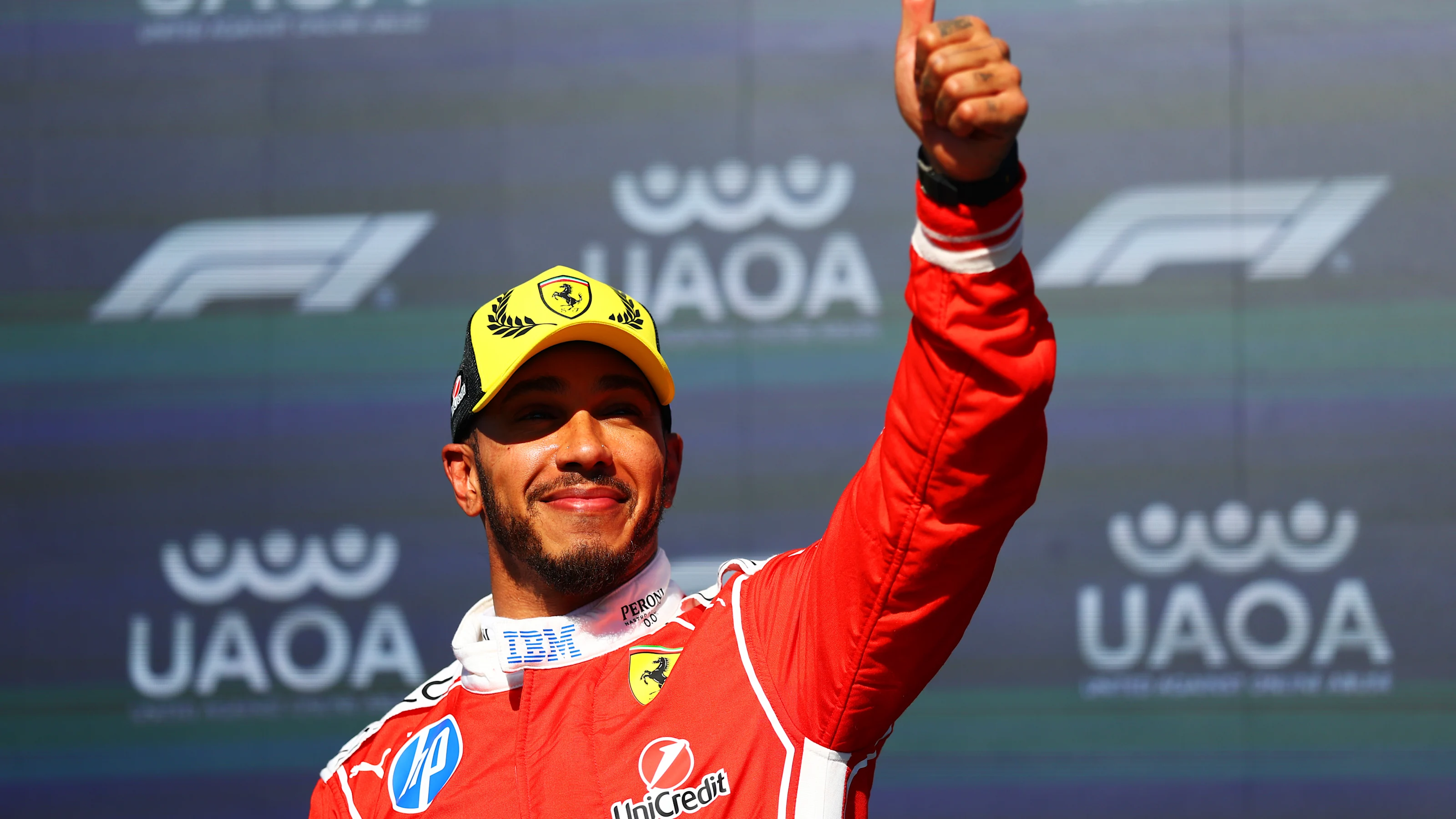 NORTHAMPTON, ENGLAND - JULY 03: Sprint Pole qualifier Lewis Hamilton of Great Britain and Scuderia