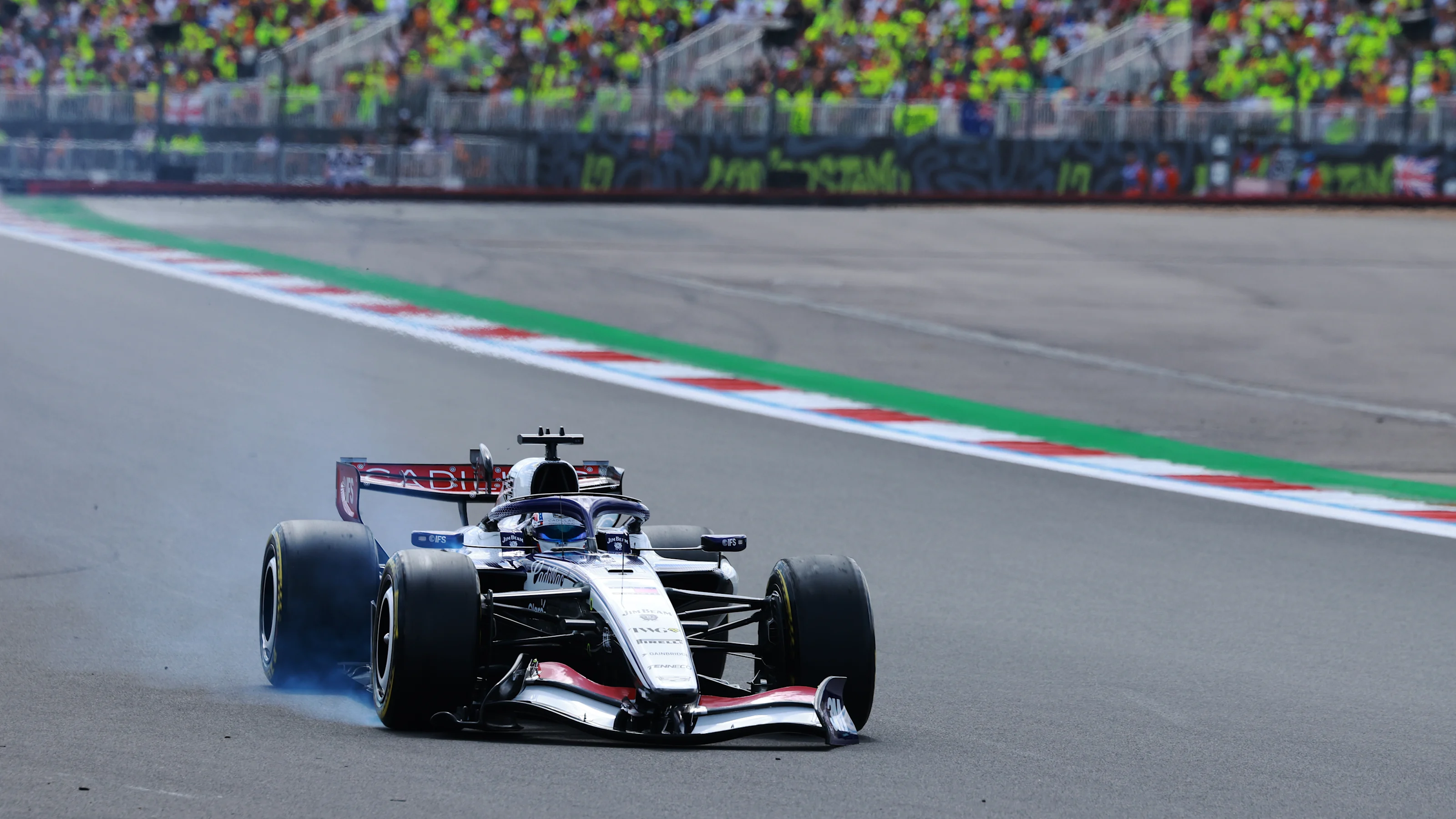 NORTHAMPTON, ENGLAND - JULY 04: Sergio Perez of Mexico driving the (11) Cadillac F1 Team MAC-26