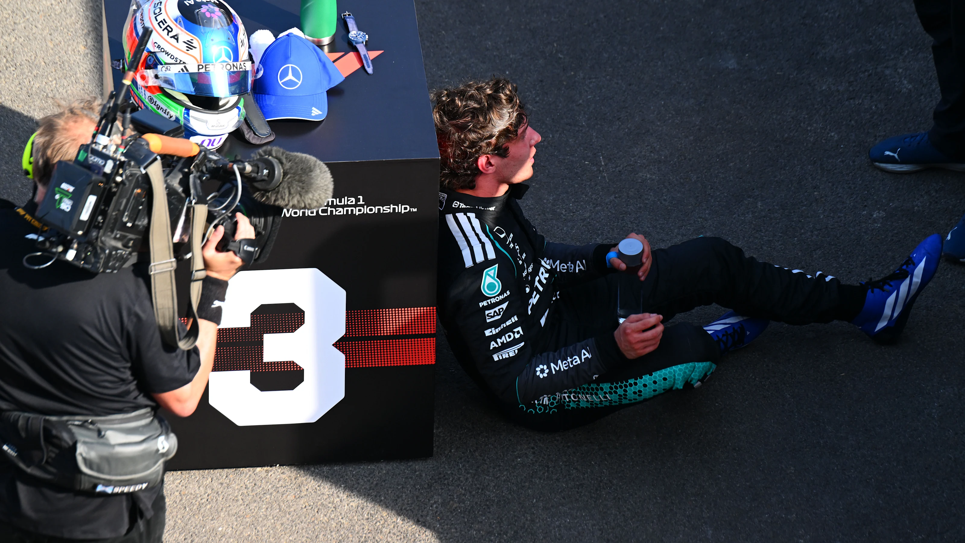 BUDAPEST, HUNGARY - JULY 26: Third placed Andrea Kimi Antonelli of Italy and Mercedes AMG Petronas