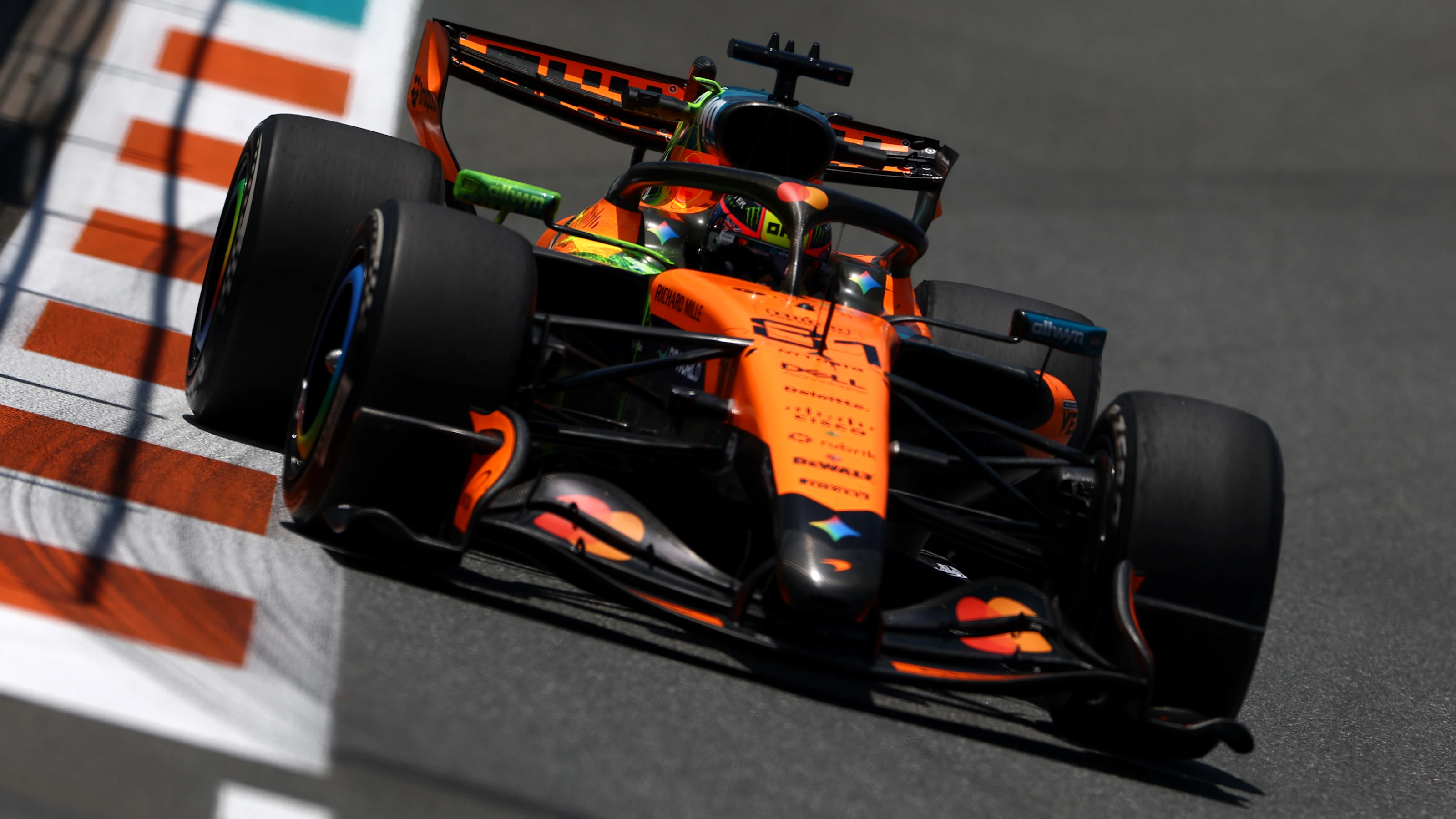 MIAMI, FLORIDA - MAY 01: Oscar Piastri of Australia driving the (81) McLaren MCL40 Mercedes on