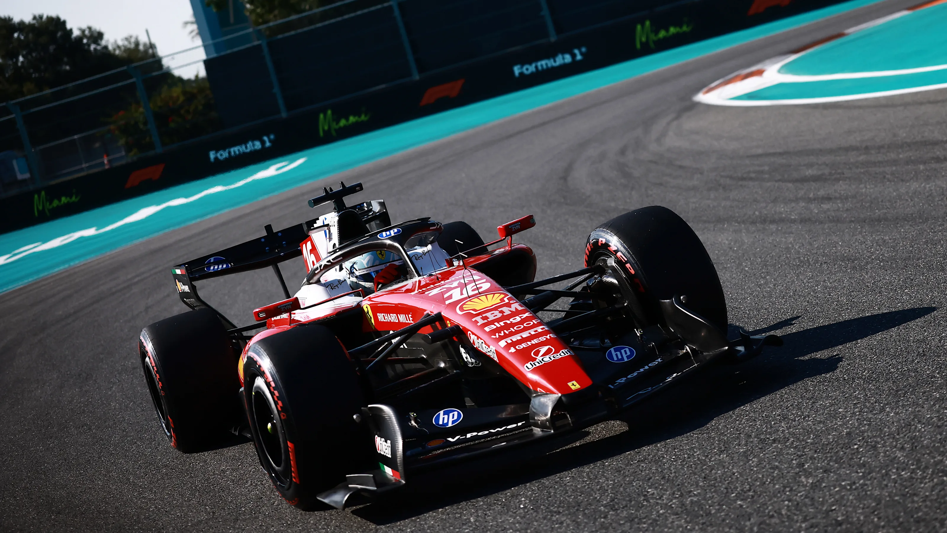 MIAMI, FLORIDA - MAY 01: Charles Leclerc of Monaco driving the (16) Scuderia Ferrari SF-26 on track