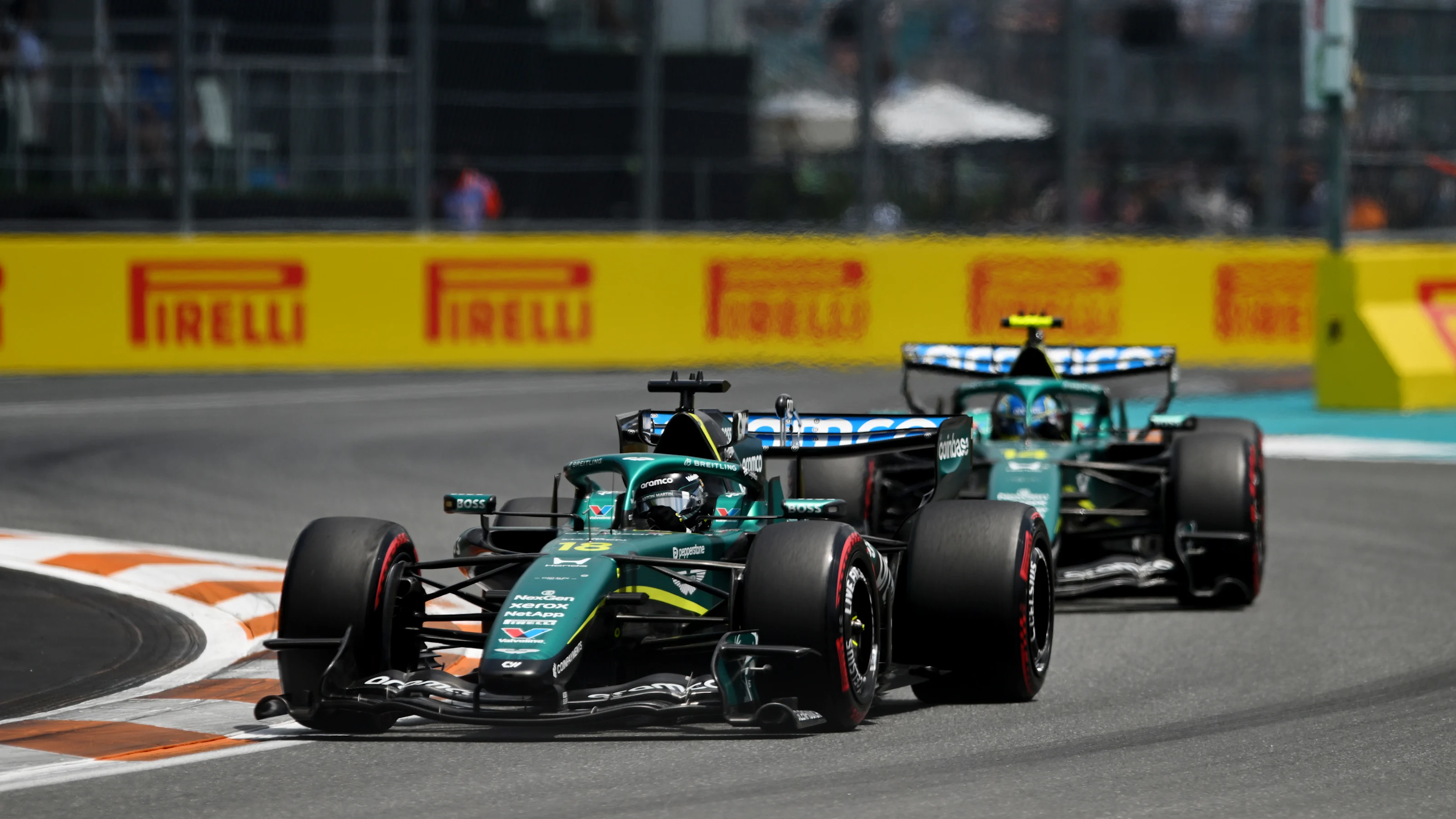 MIAMI, FLORIDA - MAY 02: Lance Stroll of Canada driving the (18) Aston Martin F1 Team AMR26 Honda