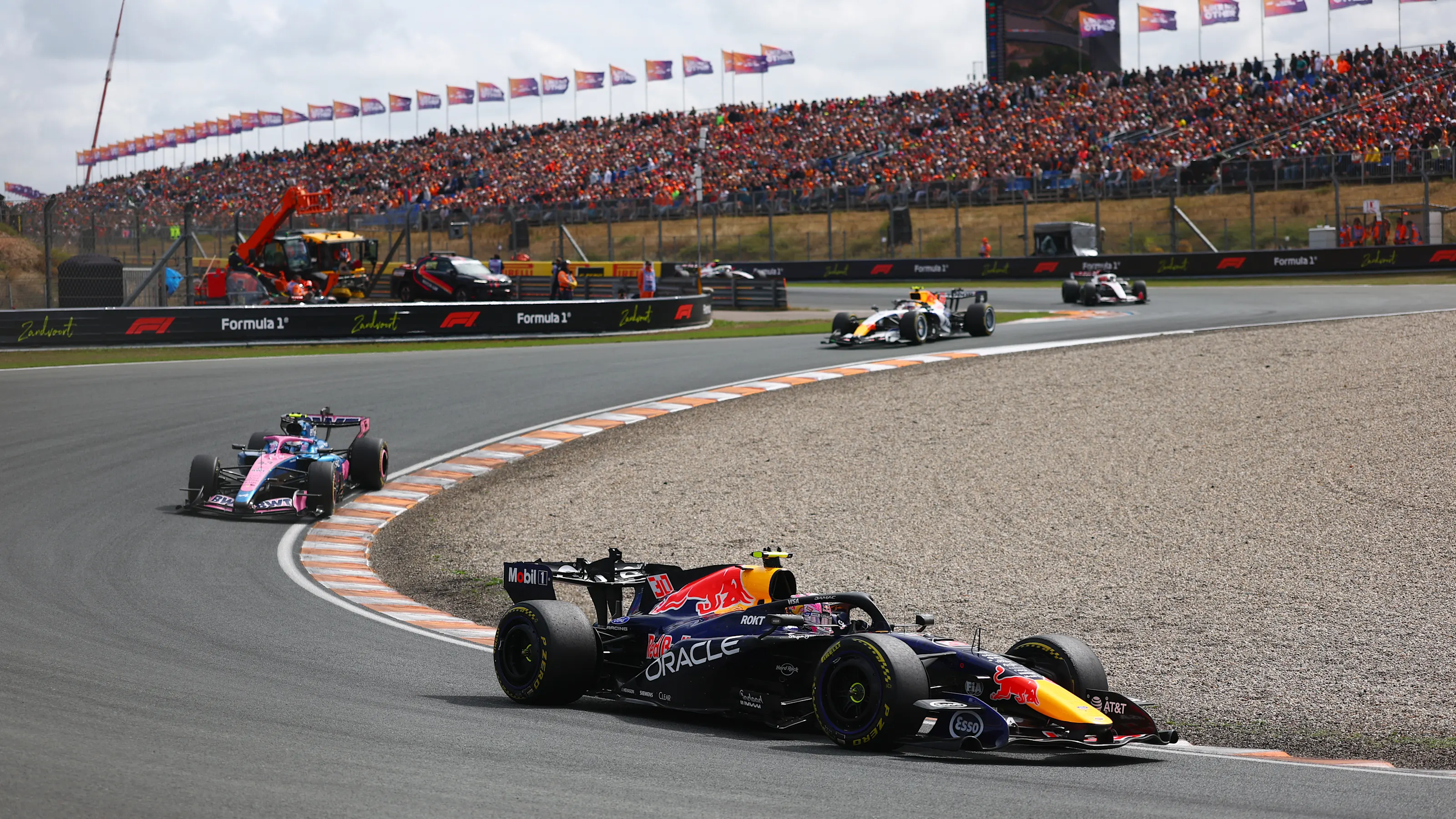ZANDVOORT, NETHERLANDS - AUGUST 22: Liam Lawson of New Zealand driving the (30) Oracle Red Bull