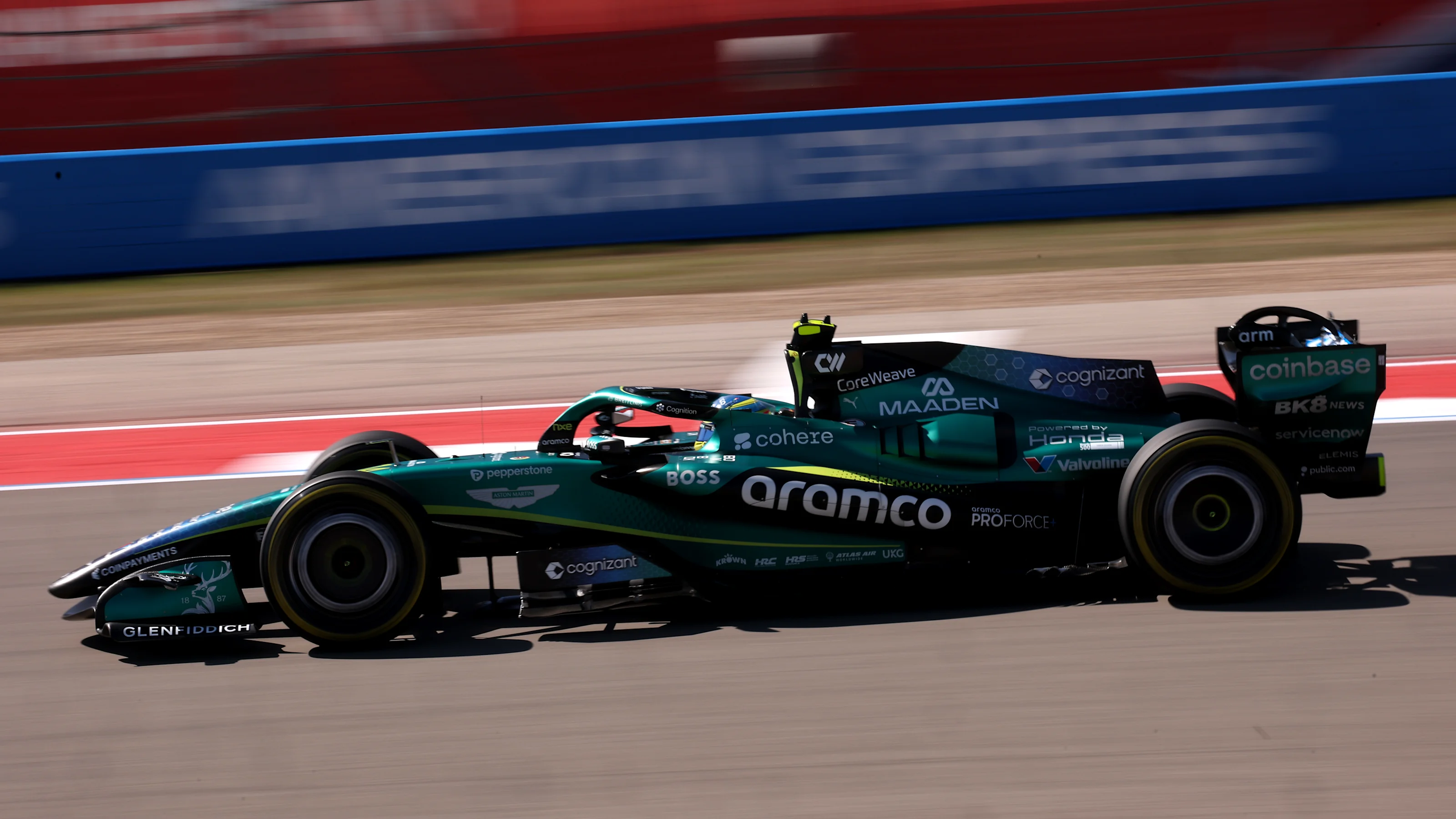 AUSTIN, TEXAS - OCTOBER 23: Fernando Alonso of Spain driving the (14) Aston Martin F1 Team AMR26