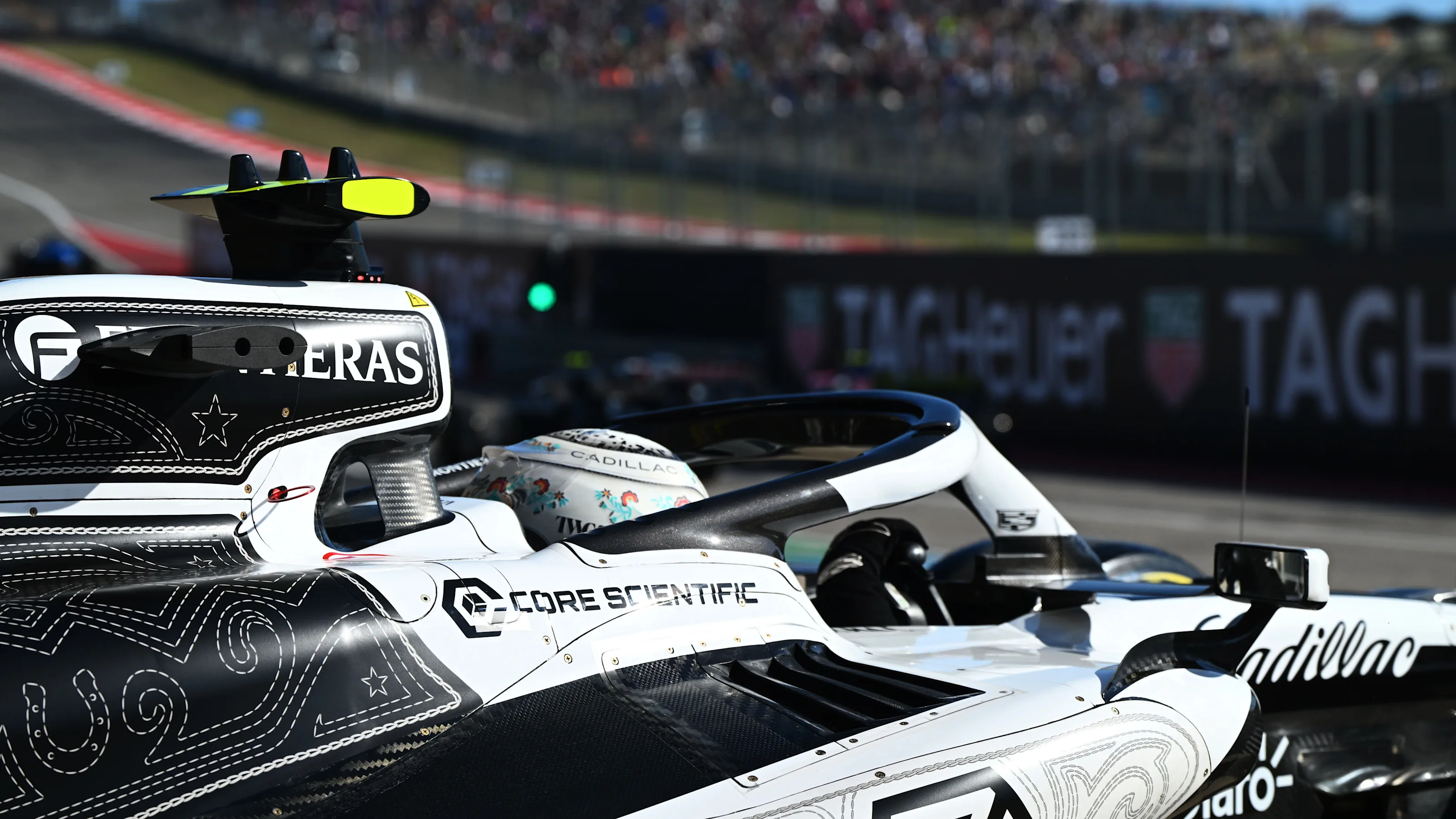AUSTIN, TEXAS - OCTOBER 23: Valtteri Bottas of Finland driving the (77) Cadillac F1 Team MAC-26