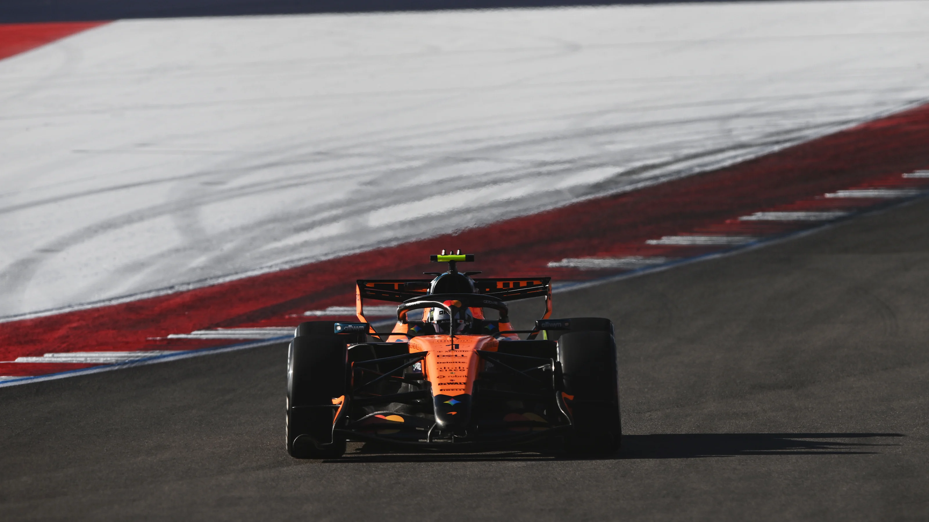 AUSTIN, TEXAS - OCTOBER 23: Lando Norris of Great Britain driving the (1) McLaren MCL40 Mercedes on