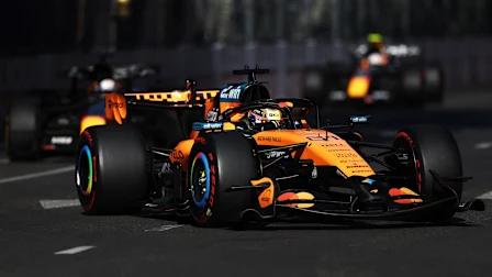 BAKU, AZERBAIJAN - SEPTEMBER 26: Oscar Piastri of Australia driving the (81) McLaren MCL40 Mercedes