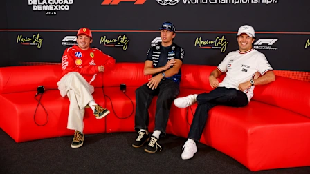 MEXICO CITY, MEXICO - OCTOBER 29: Charles Leclerc of Monaco and Scuderia Ferrari, Alexander Albon