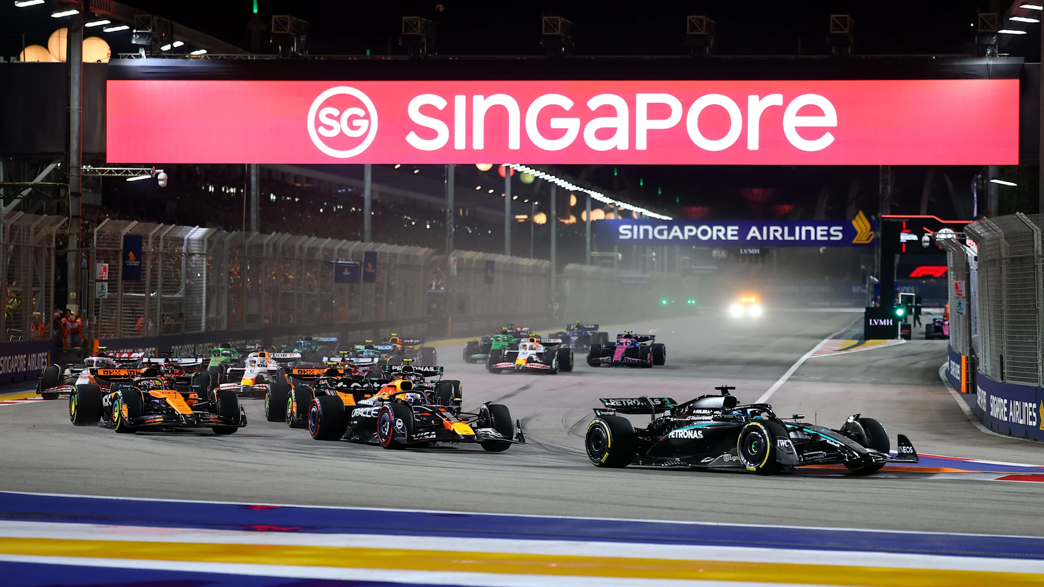 Watch Russell's Singapore win as McLaren clinch Teams' title