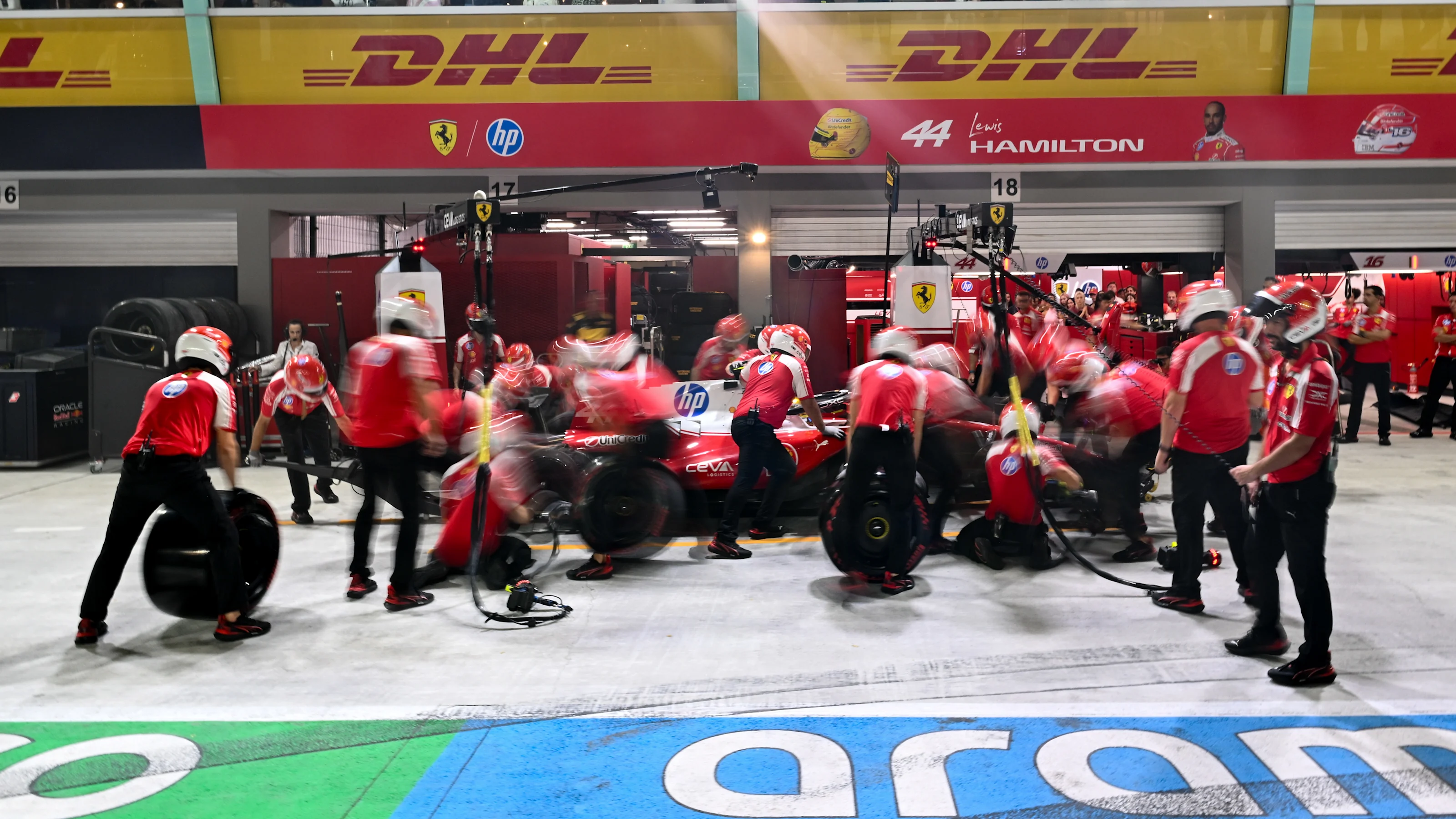 SINGAPORE, SINGAPORE - OCTOBER 10: Lewis Hamilton of Great Britain driving the (44) Scuderia