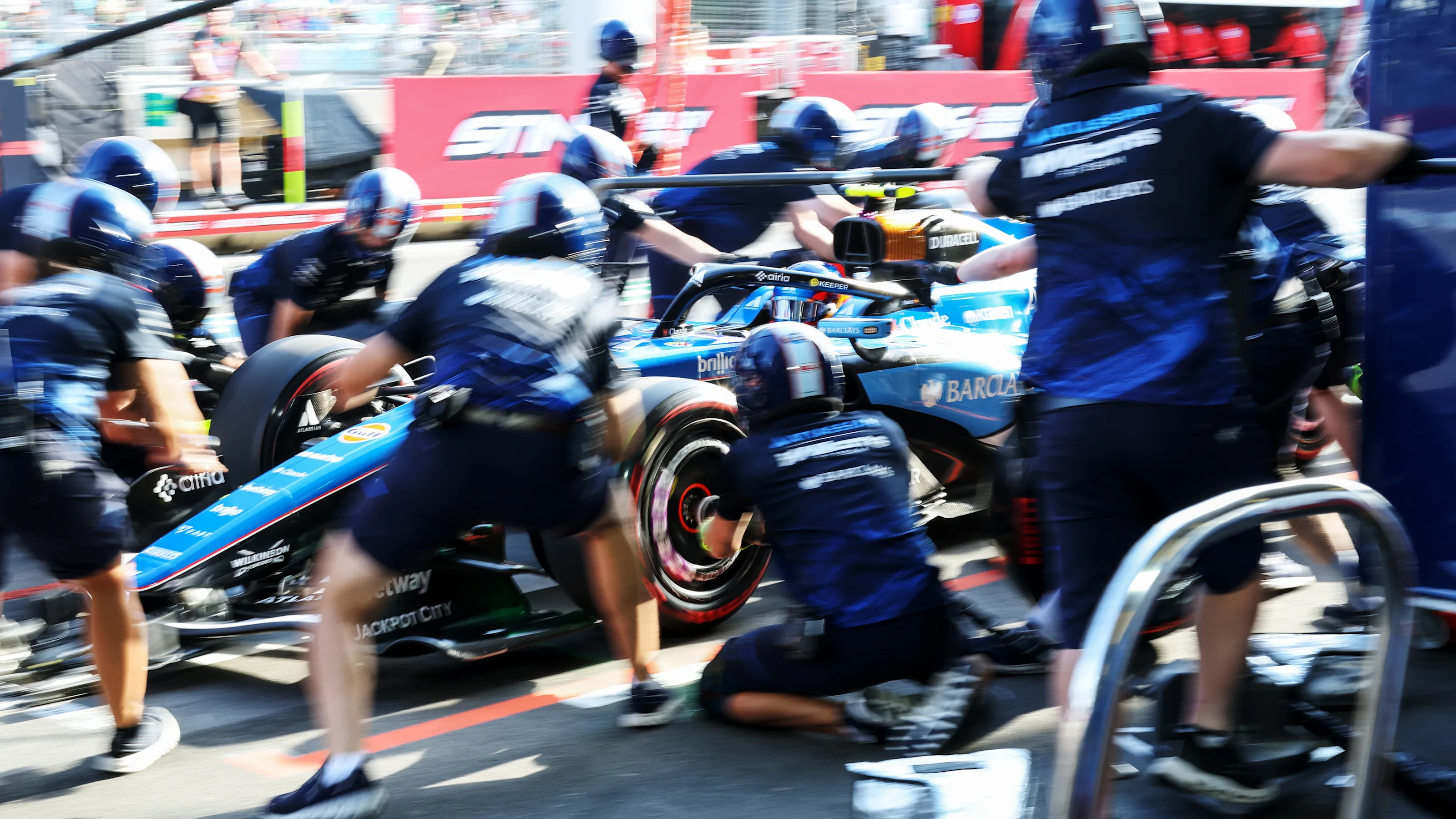 BAKU, AZERBAIJAN - SEPTEMBER 25: Carlos Sainz of Spain driving the (55) Williams FW48 Mercedes